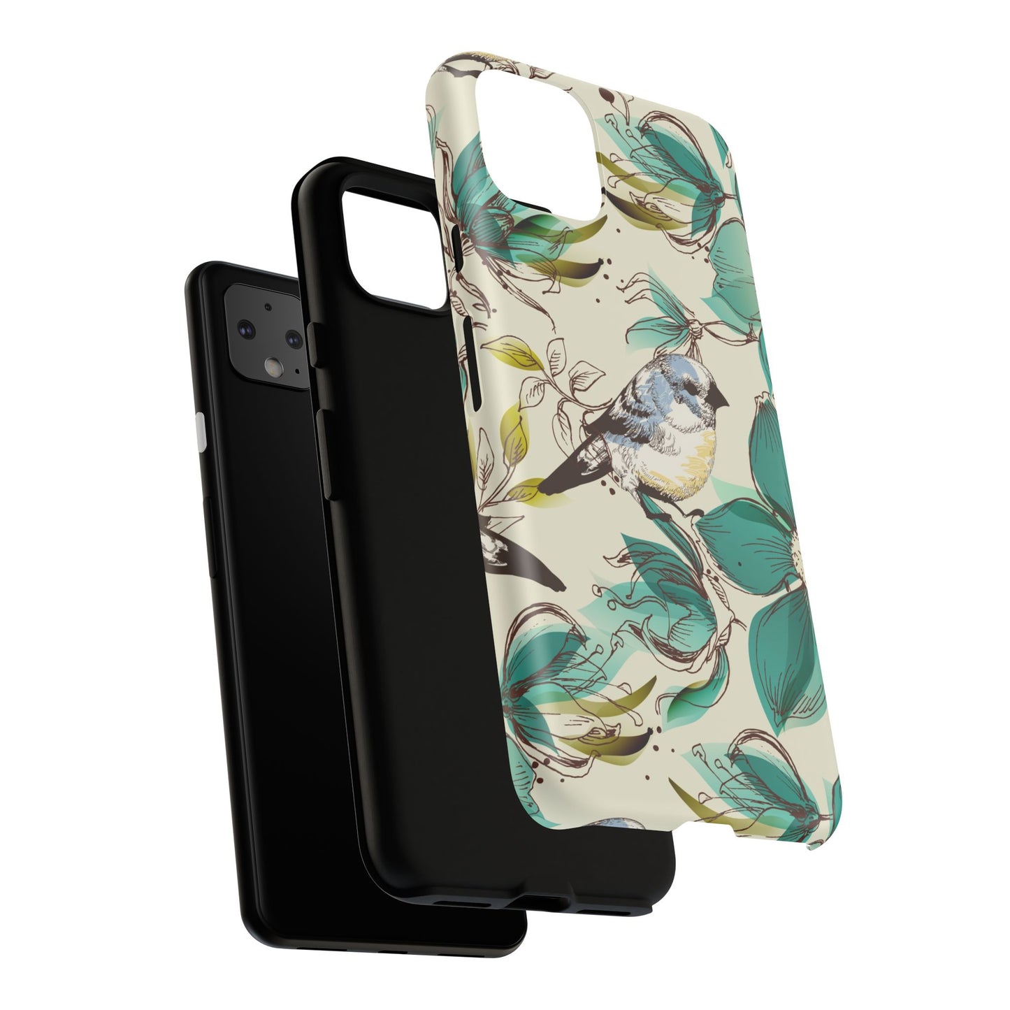 Floral Bird Phone Case - Tough Cases for Nature Lovers