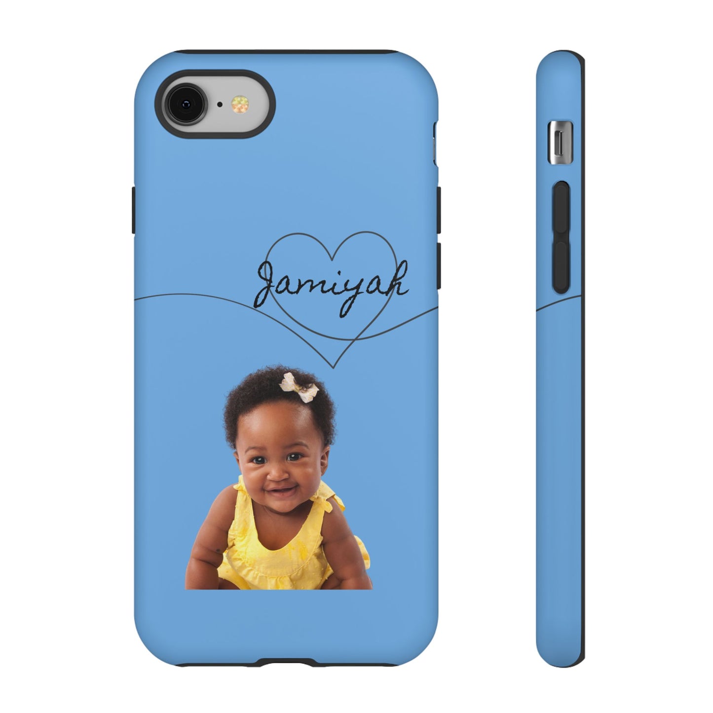 Personalized Tough Case with Heart Design - Custom Phone Cover for Kids