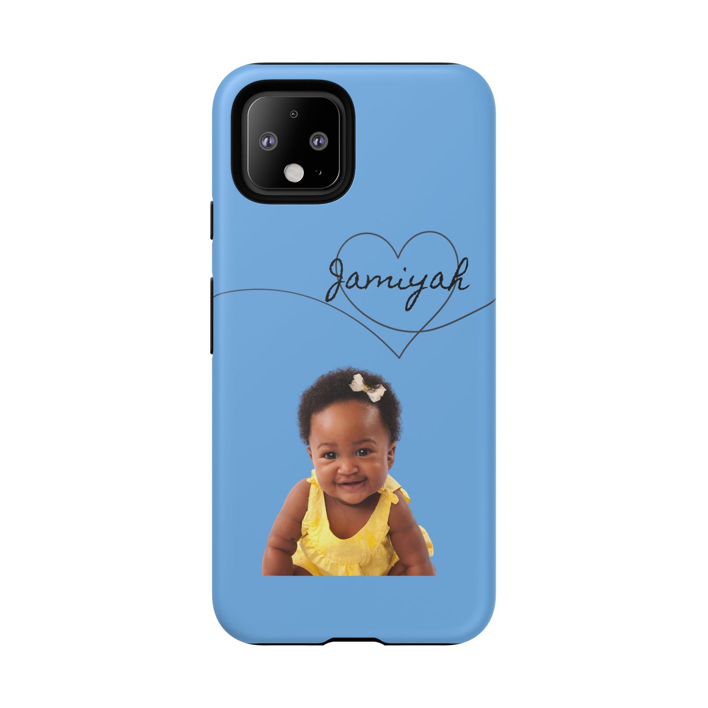 Personalized Tough Case with Heart Design - Custom Phone Cover for Kids