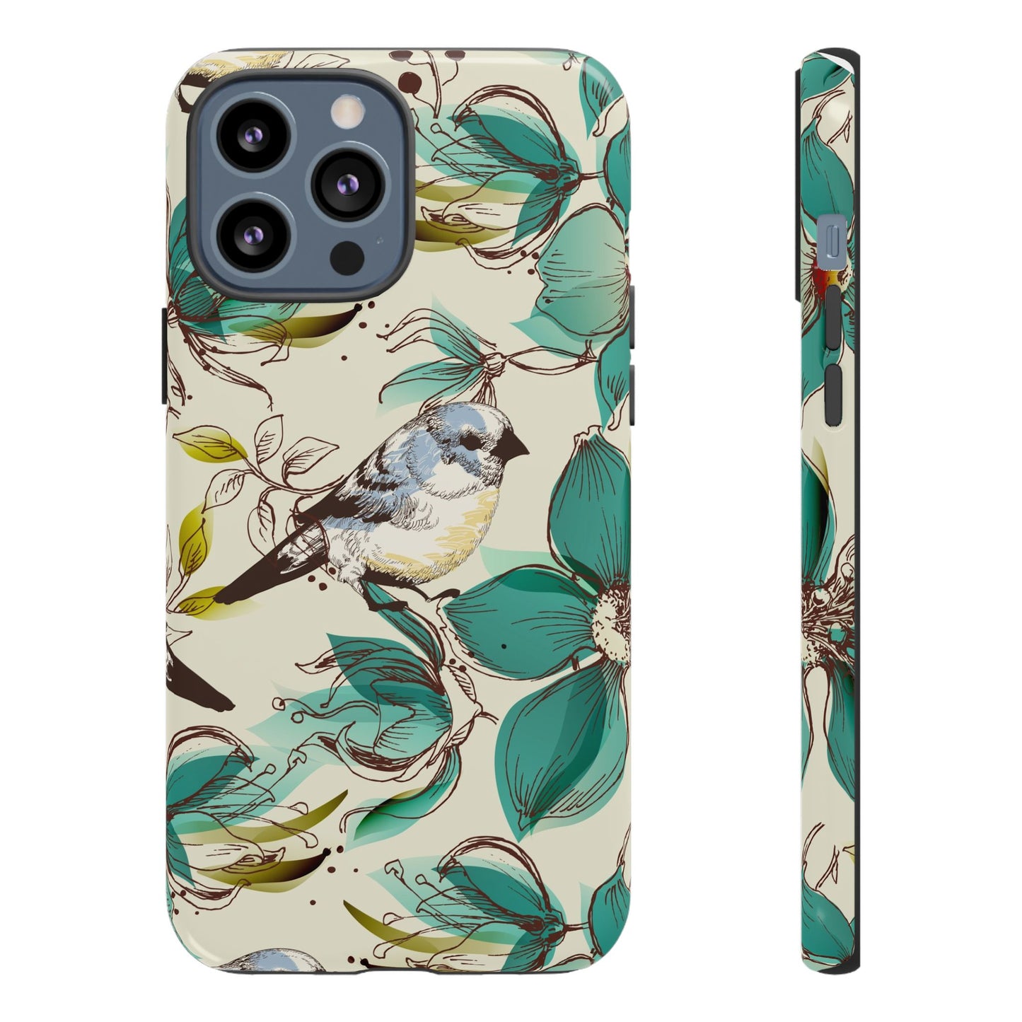 Floral Bird Phone Case - Tough Cases for Nature Lovers