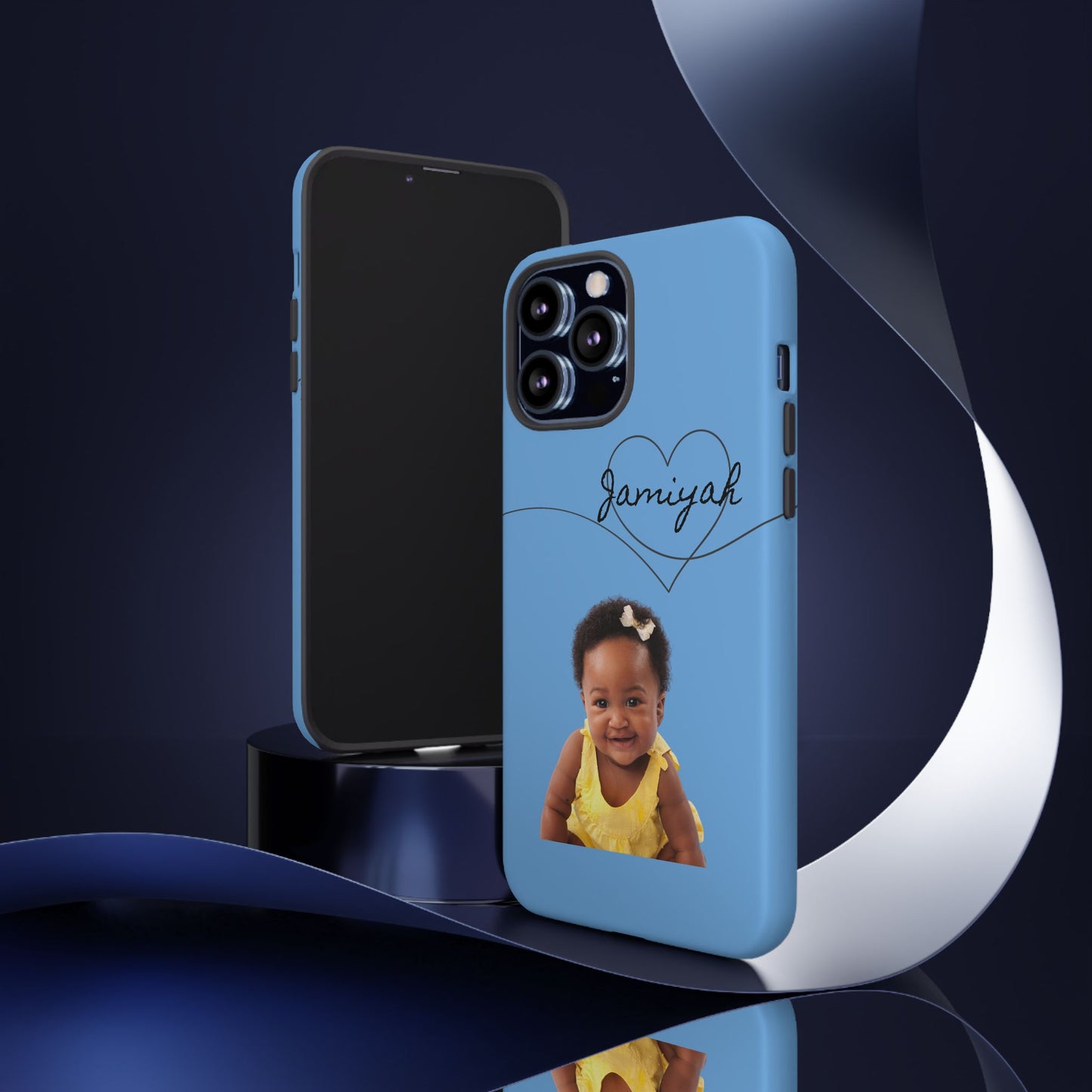 Personalized Tough Case with Heart Design - Custom Phone Cover for Kids