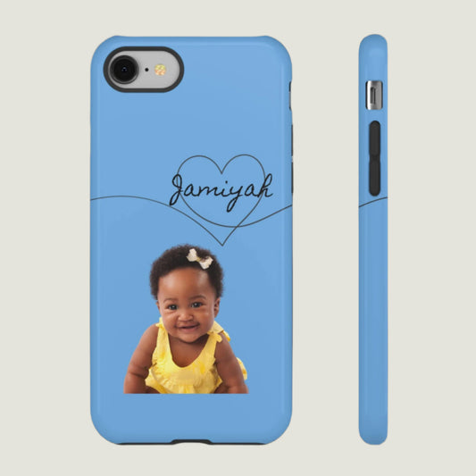 Personalized Tough Case with Heart Design - Custom Phone Cover for Kids