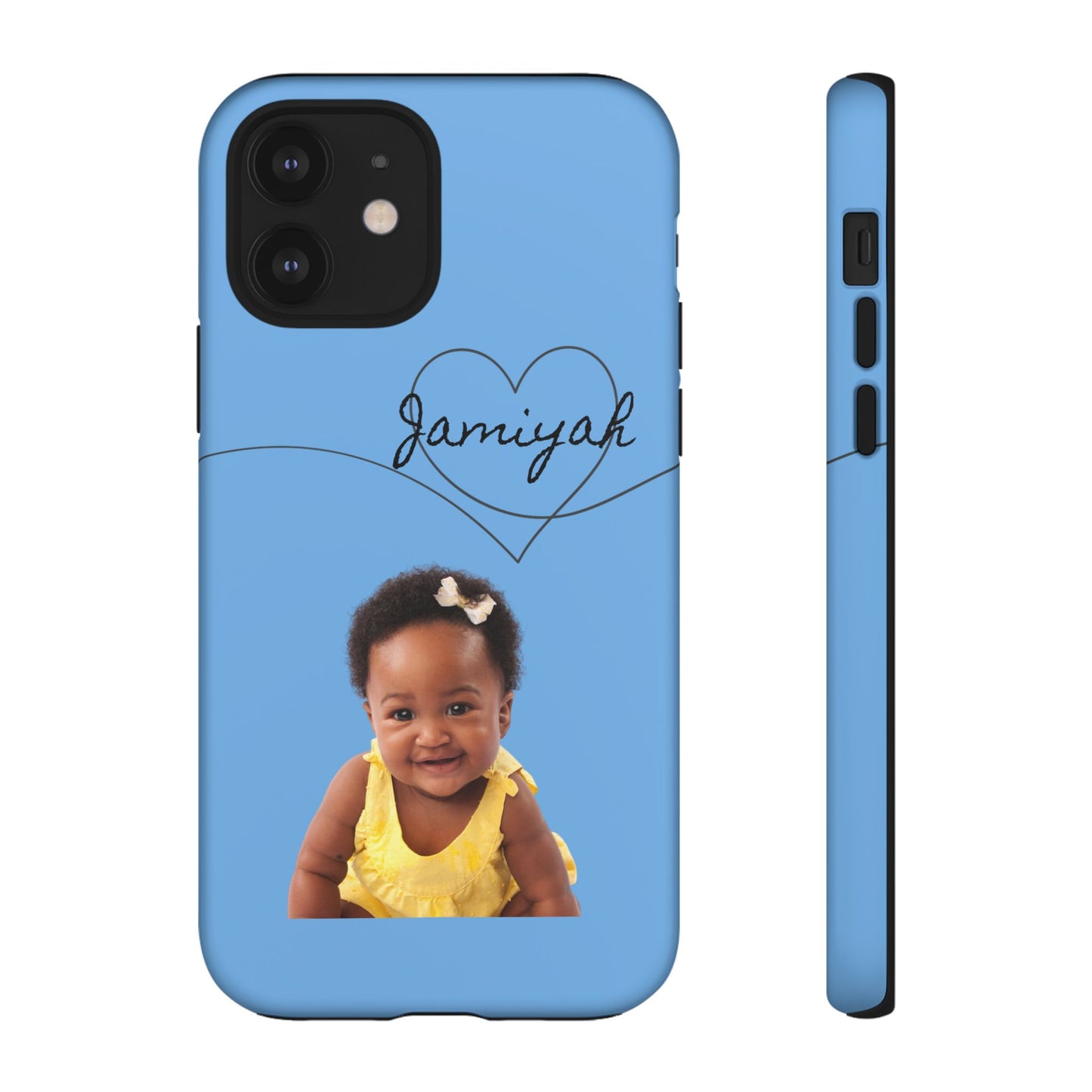 Personalized Tough Case with Heart Design - Custom Phone Cover for Kids