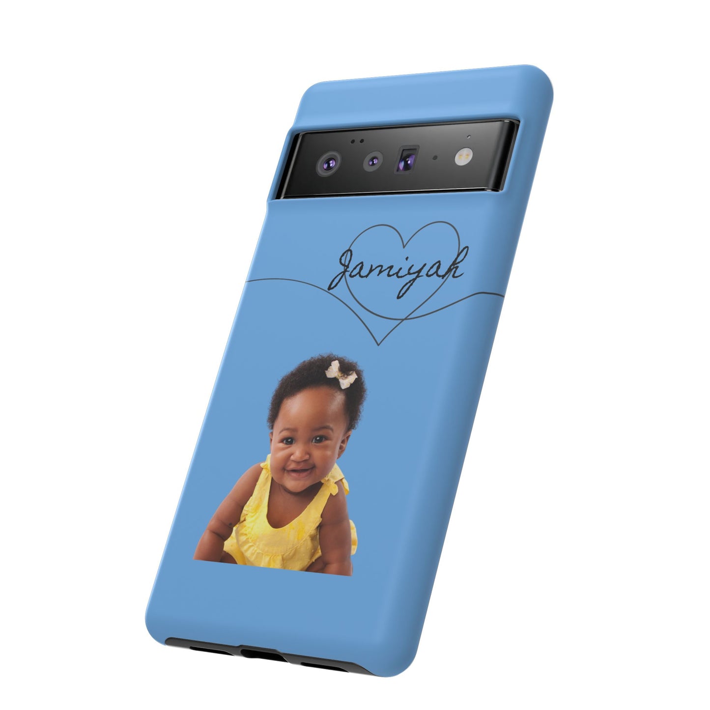 Personalized Tough Case with Heart Design - Custom Phone Cover for Kids