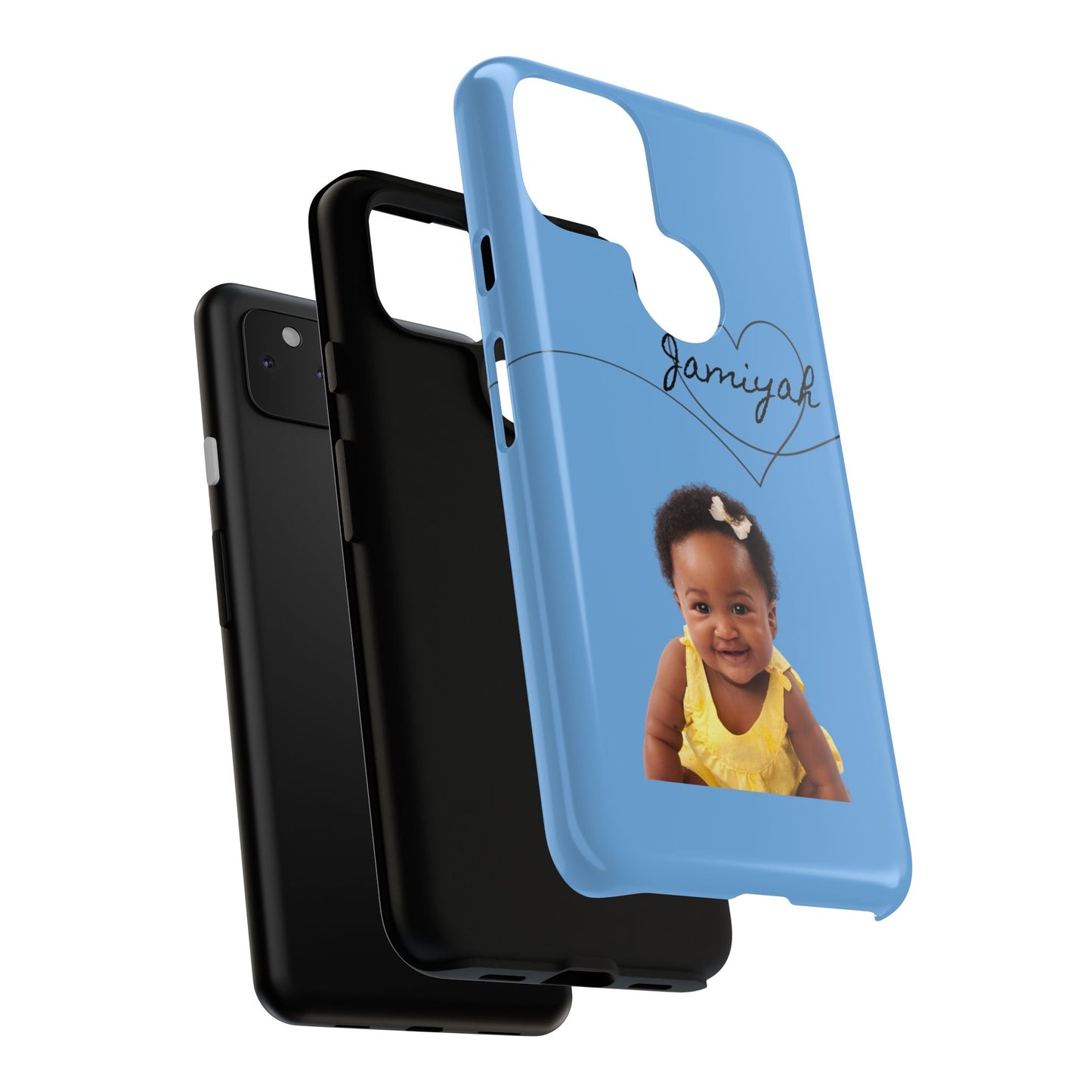 Personalized Tough Case with Heart Design - Custom Phone Cover for Kids