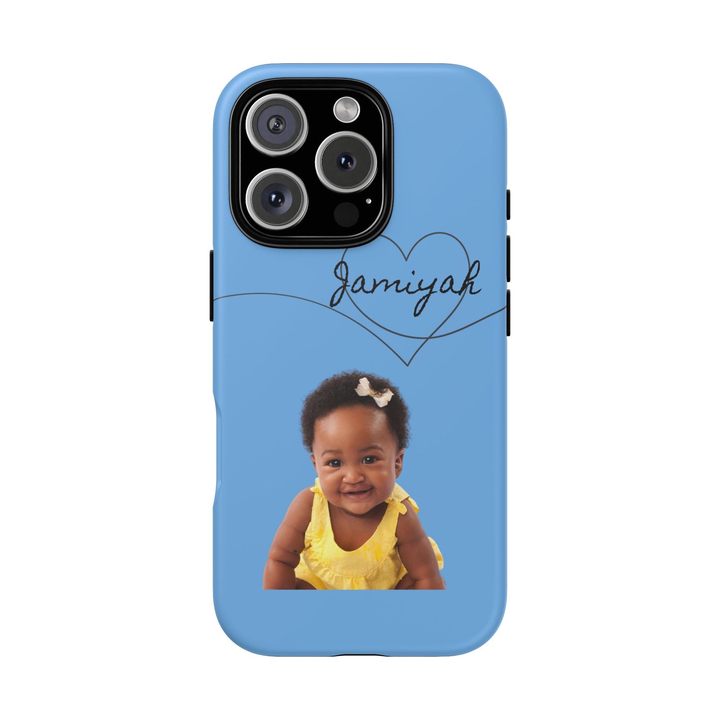 Personalized Tough Case with Heart Design - Custom Phone Cover for Kids