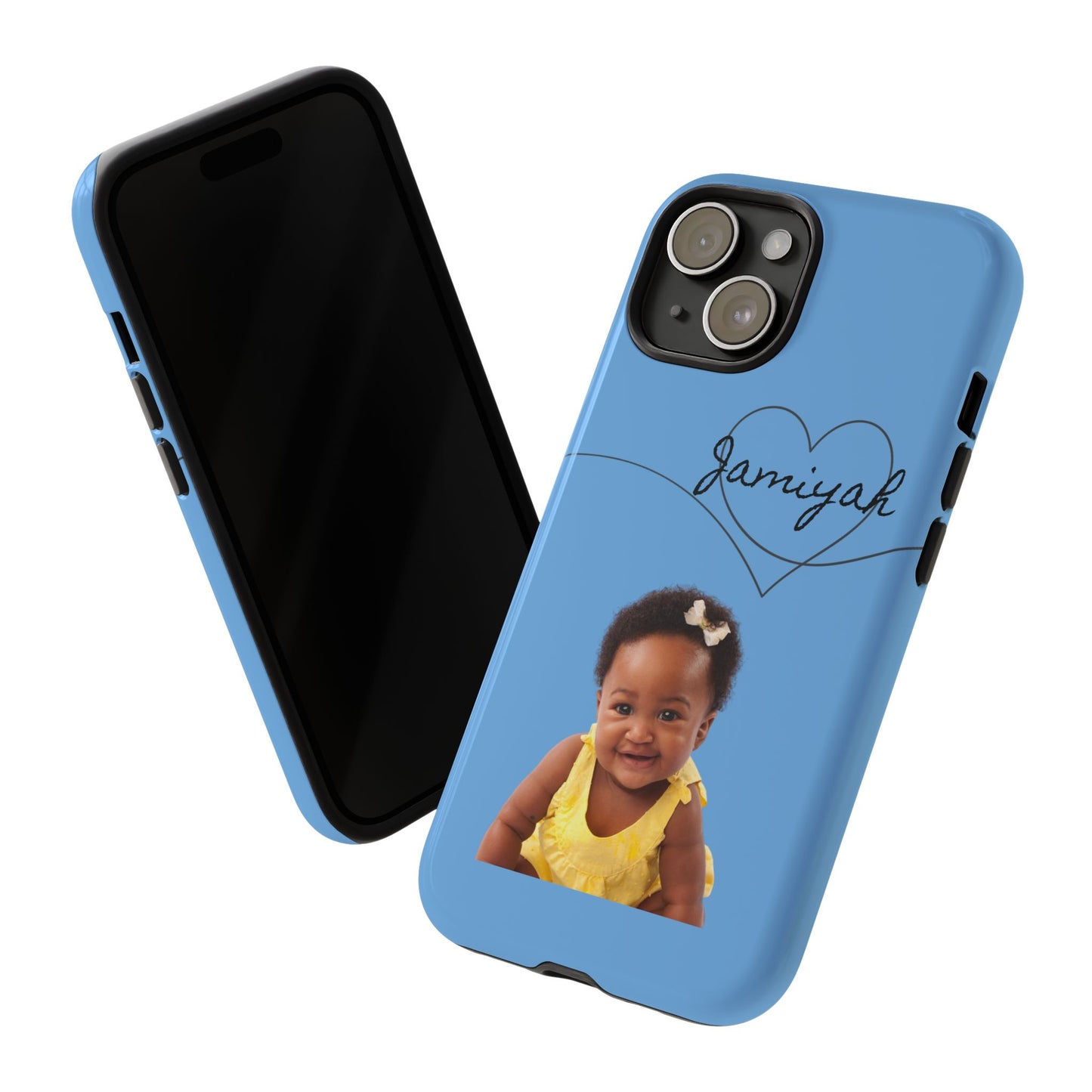 Personalized Tough Case with Heart Design - Custom Phone Cover for Kids