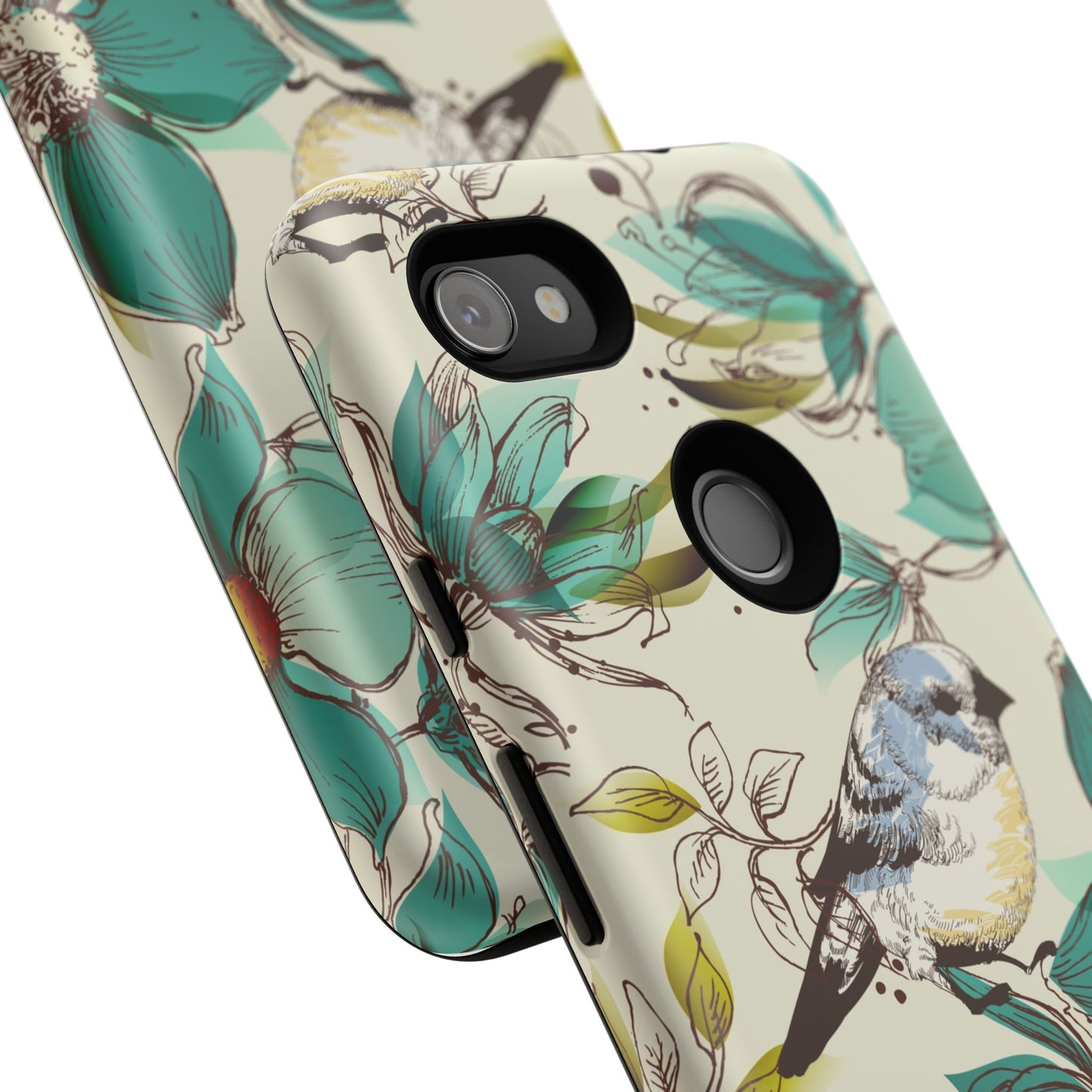 Floral Bird Phone Case - Tough Cases for Nature Lovers