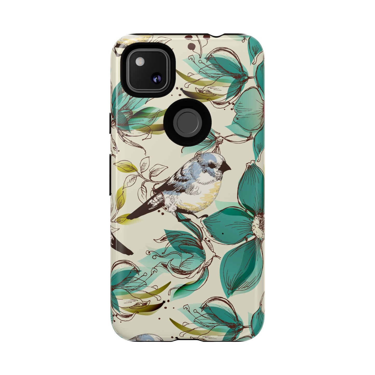 Floral Bird Phone Case - Tough Cases for Nature Lovers