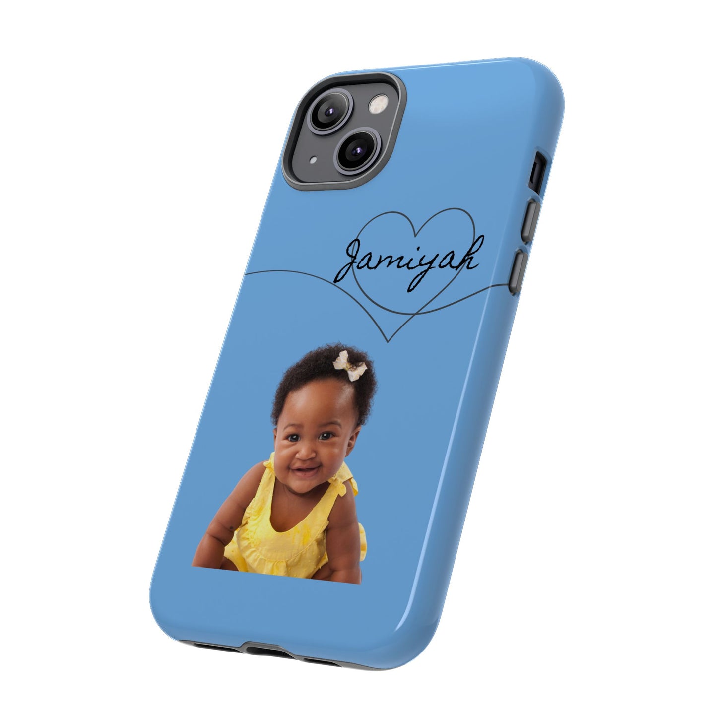 Personalized Tough Case with Heart Design - Custom Phone Cover for Kids