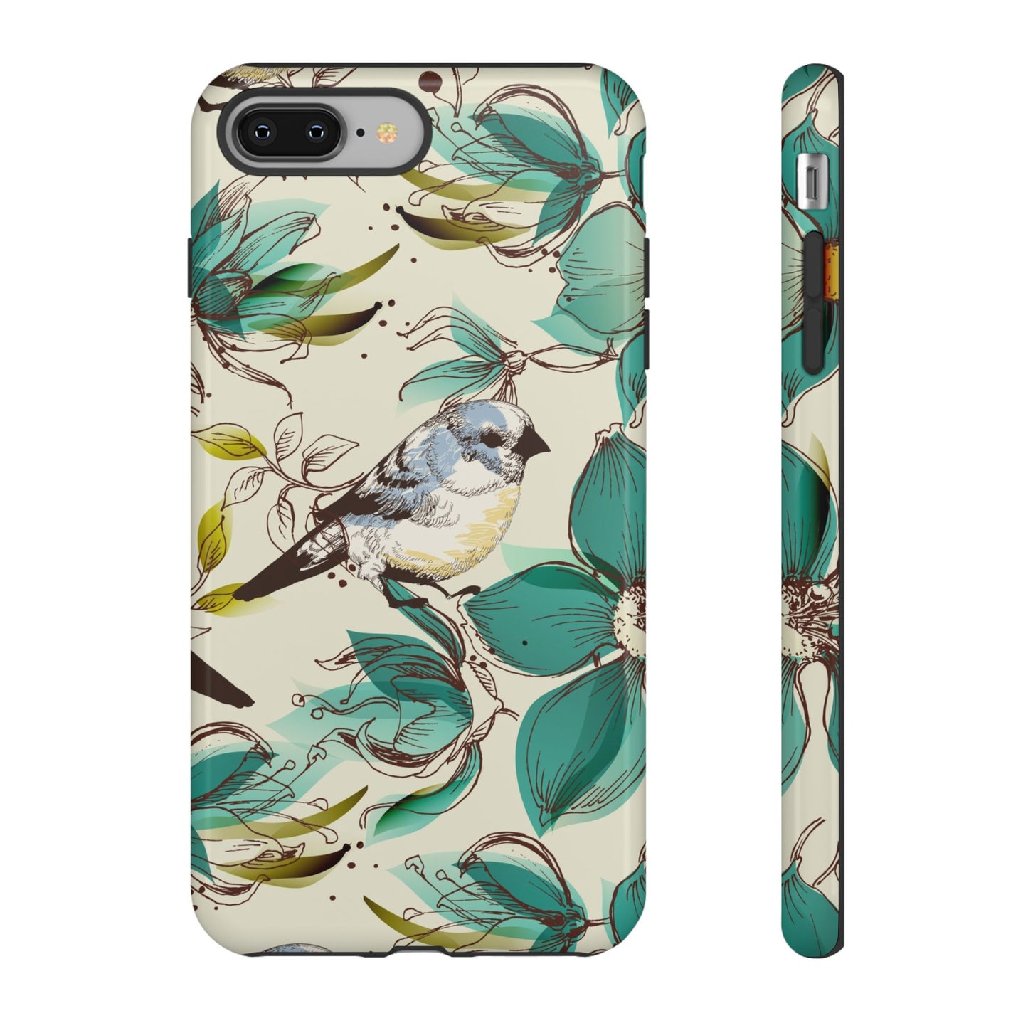 Floral Bird Phone Case - Tough Cases for Nature Lovers