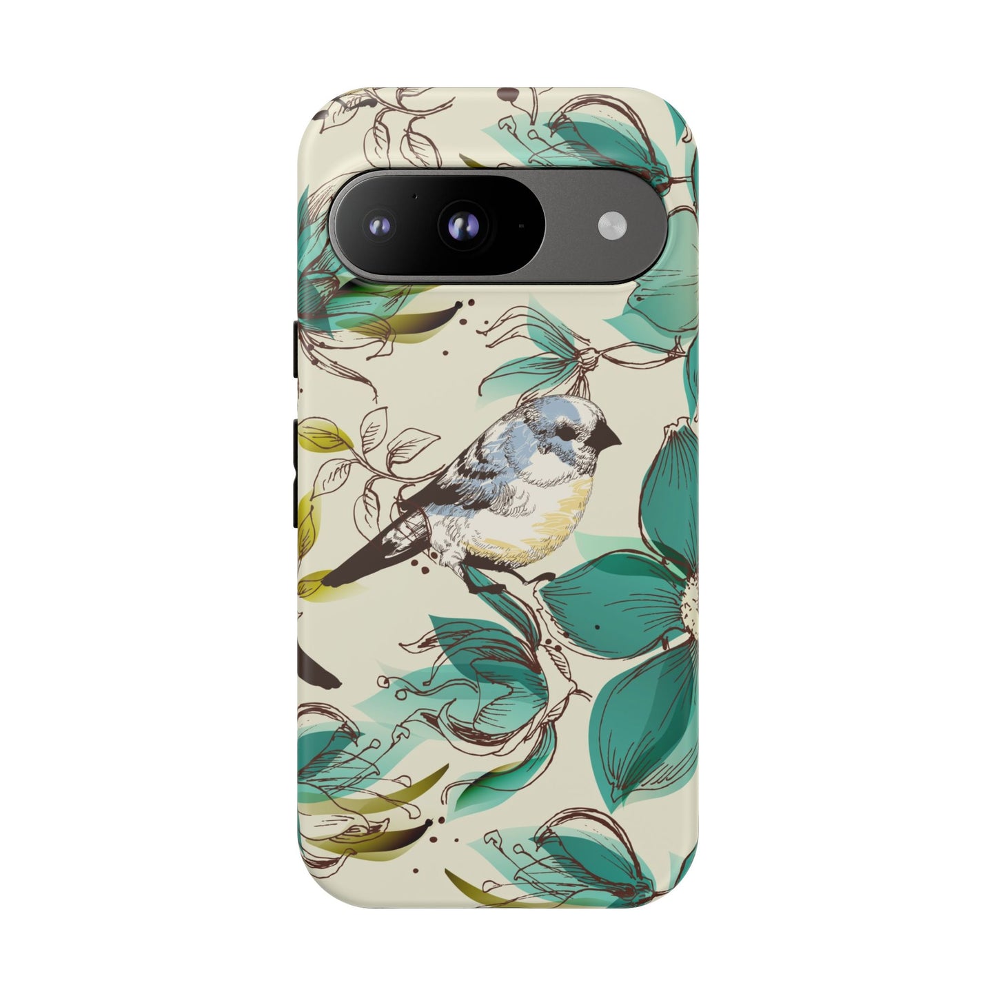 Floral Bird Phone Case - Tough Cases for Nature Lovers