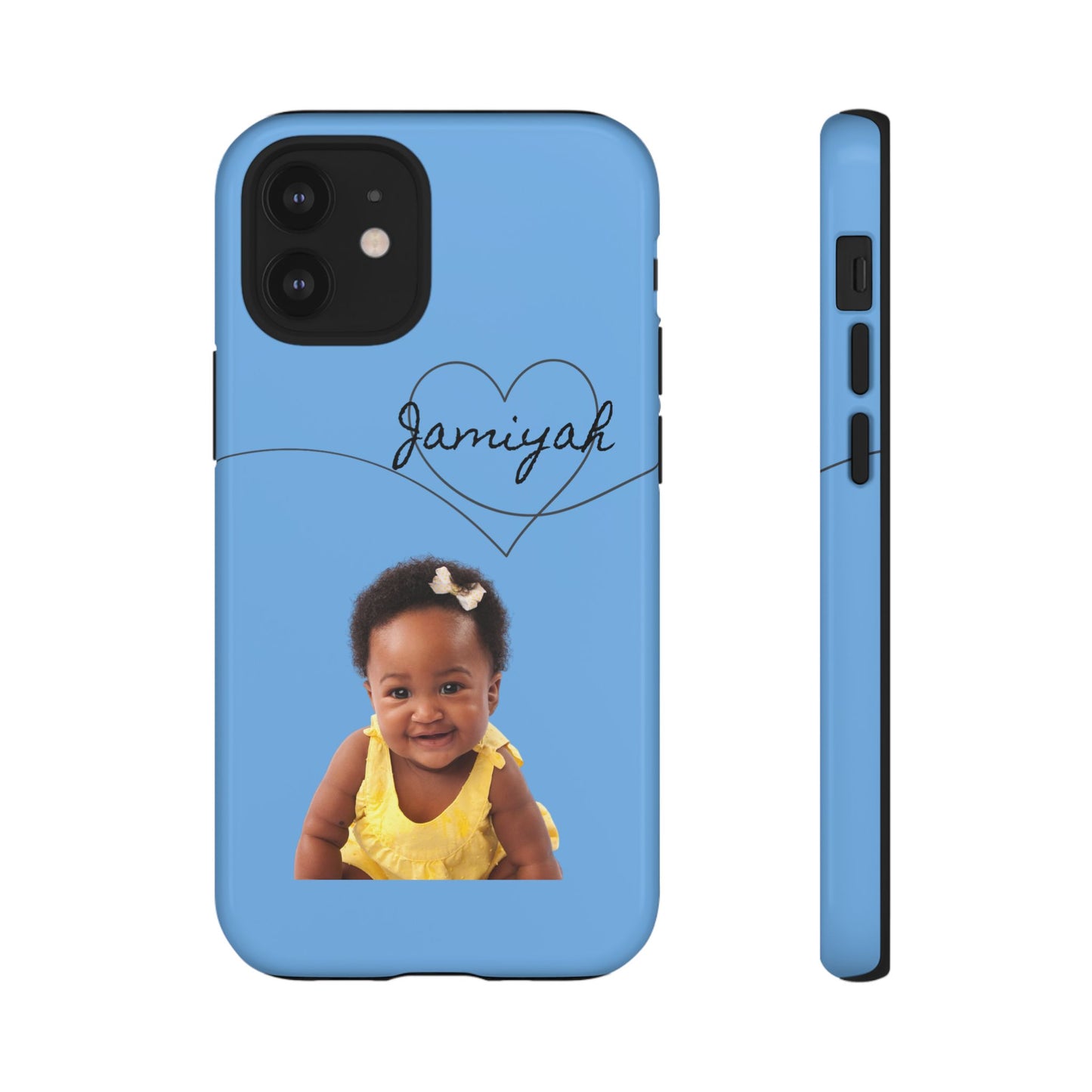 Personalized Tough Case with Heart Design - Custom Phone Cover for Kids