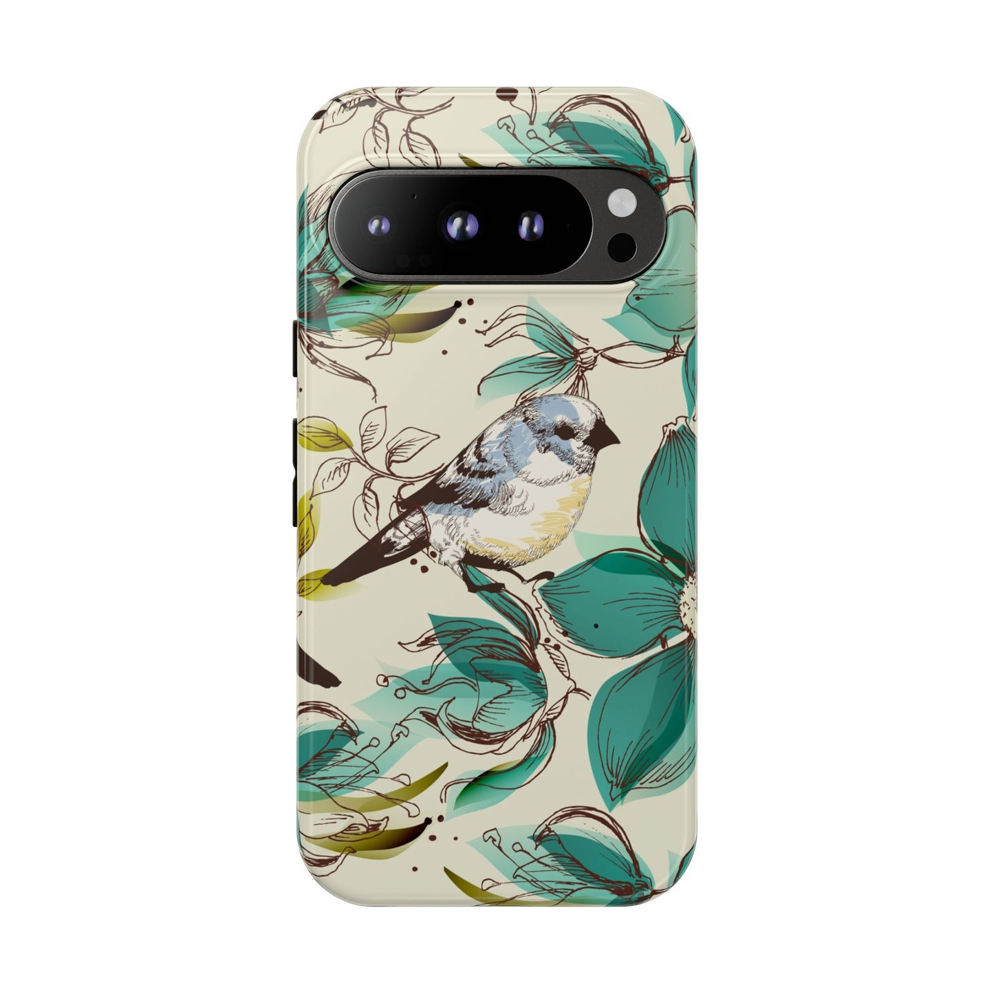 Floral Bird Phone Case - Tough Cases for Nature Lovers