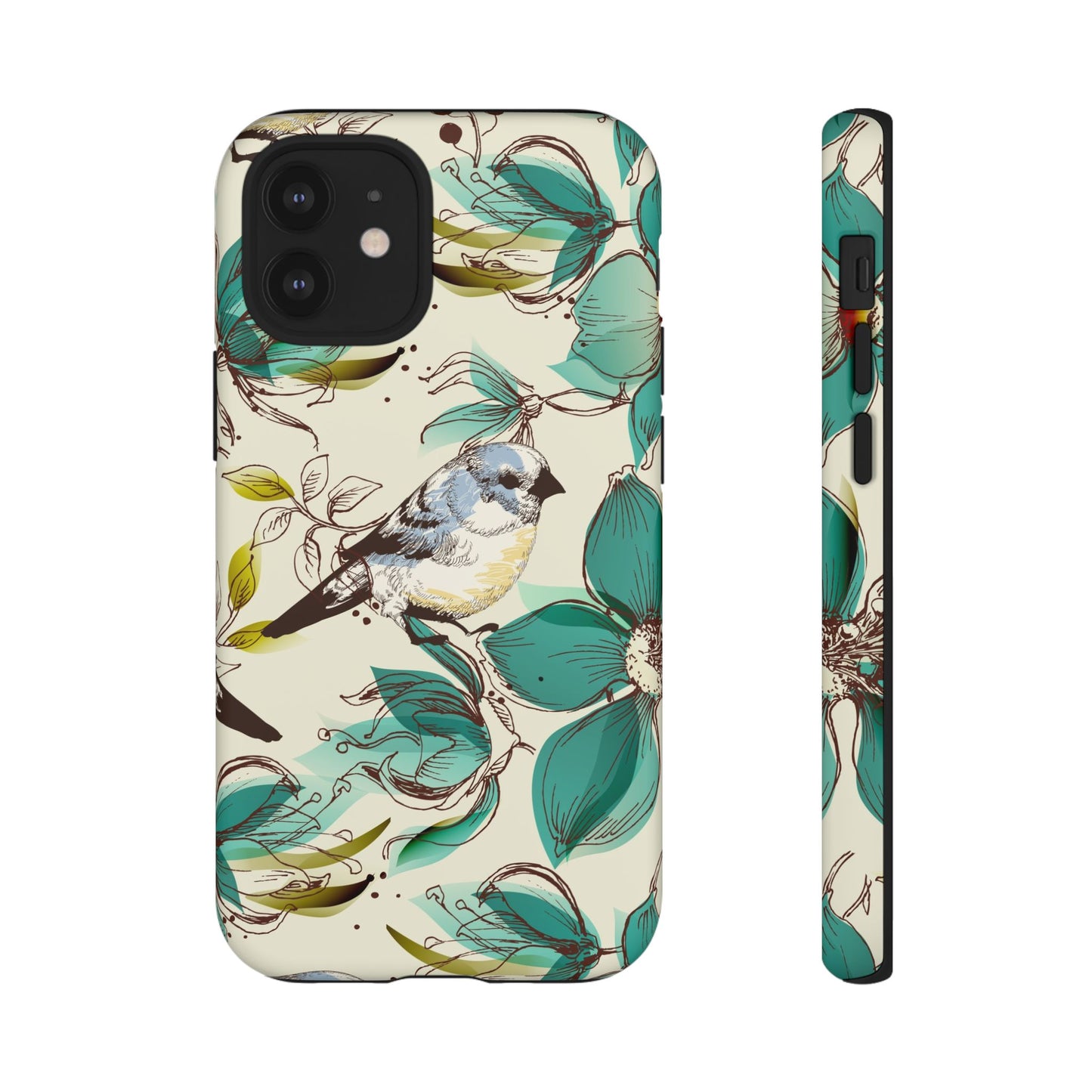 Floral Bird Phone Case - Tough Cases for Nature Lovers