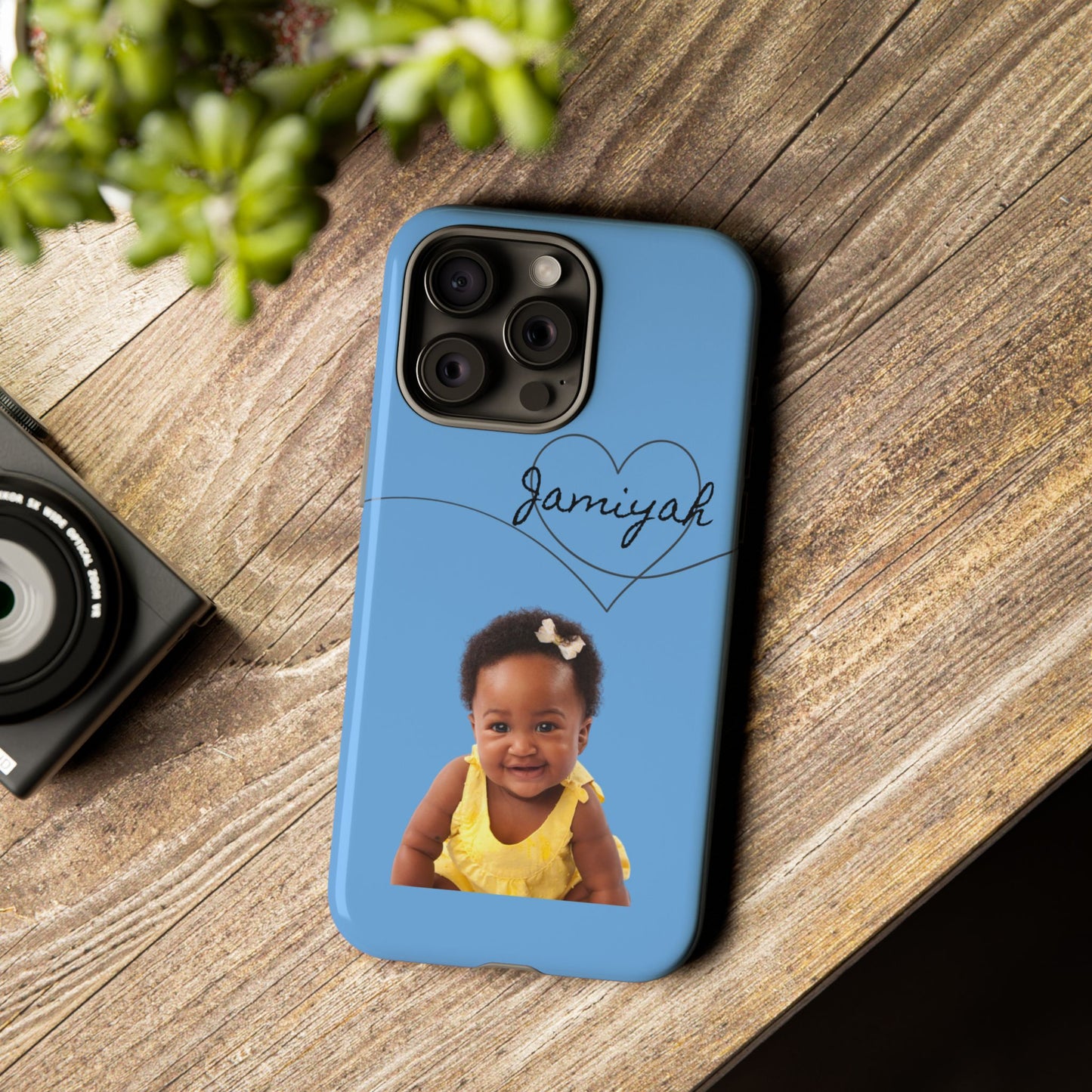 Personalized Tough Case with Heart Design - Custom Phone Cover for Kids