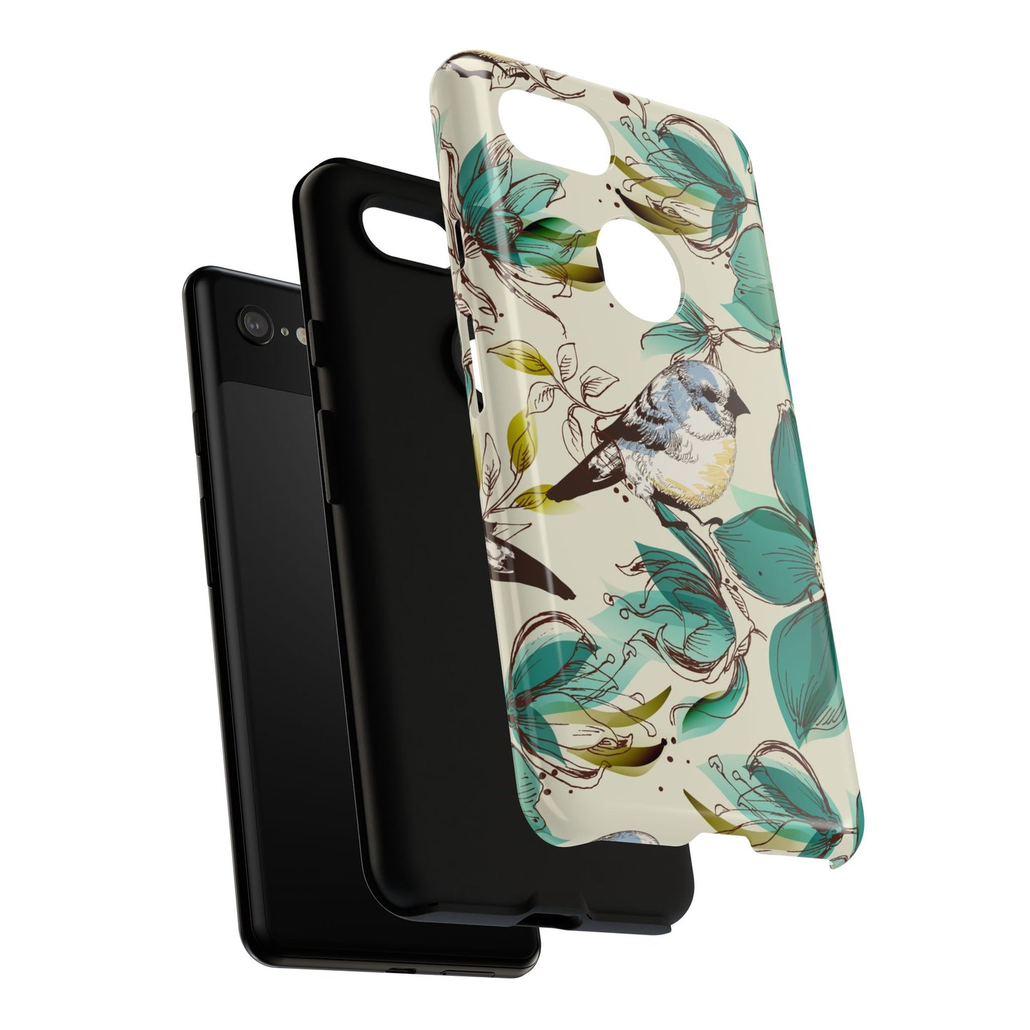 Floral Bird Phone Case - Tough Cases for Nature Lovers