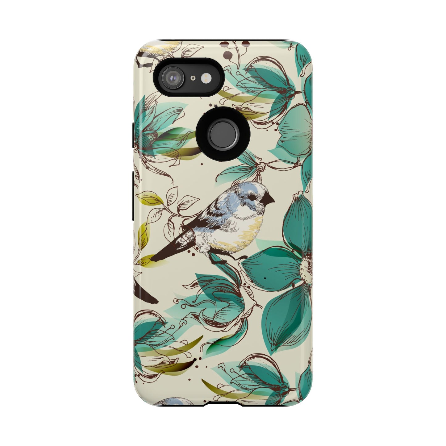 Floral Bird Phone Case - Tough Cases for Nature Lovers