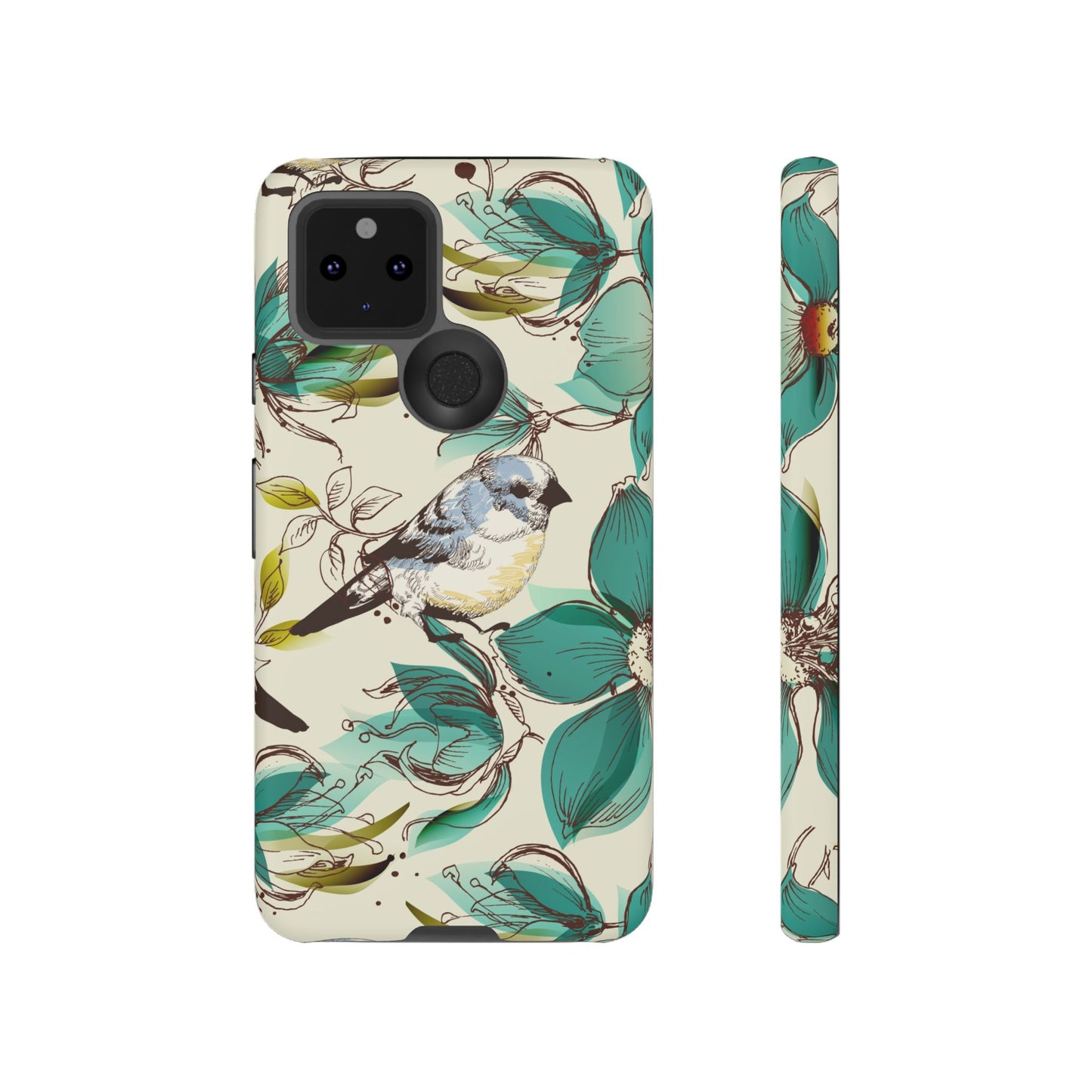 Floral Bird Phone Case - Tough Cases for Nature Lovers