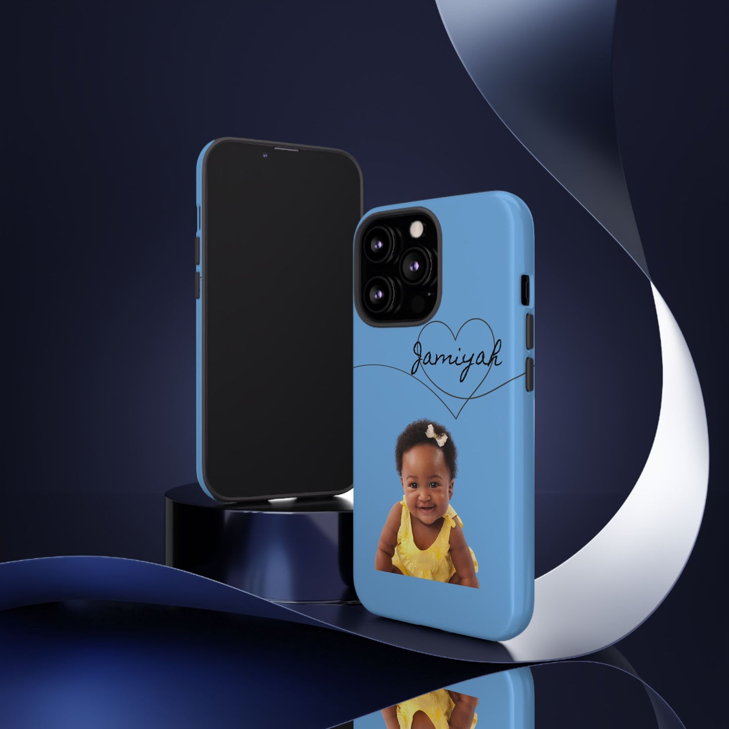 Personalized Tough Case with Heart Design - Custom Phone Cover for Kids