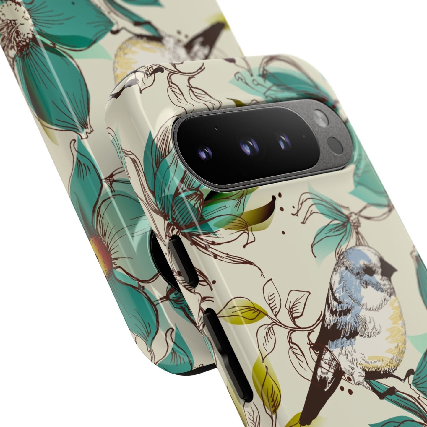 Floral Bird Phone Case - Tough Cases for Nature Lovers