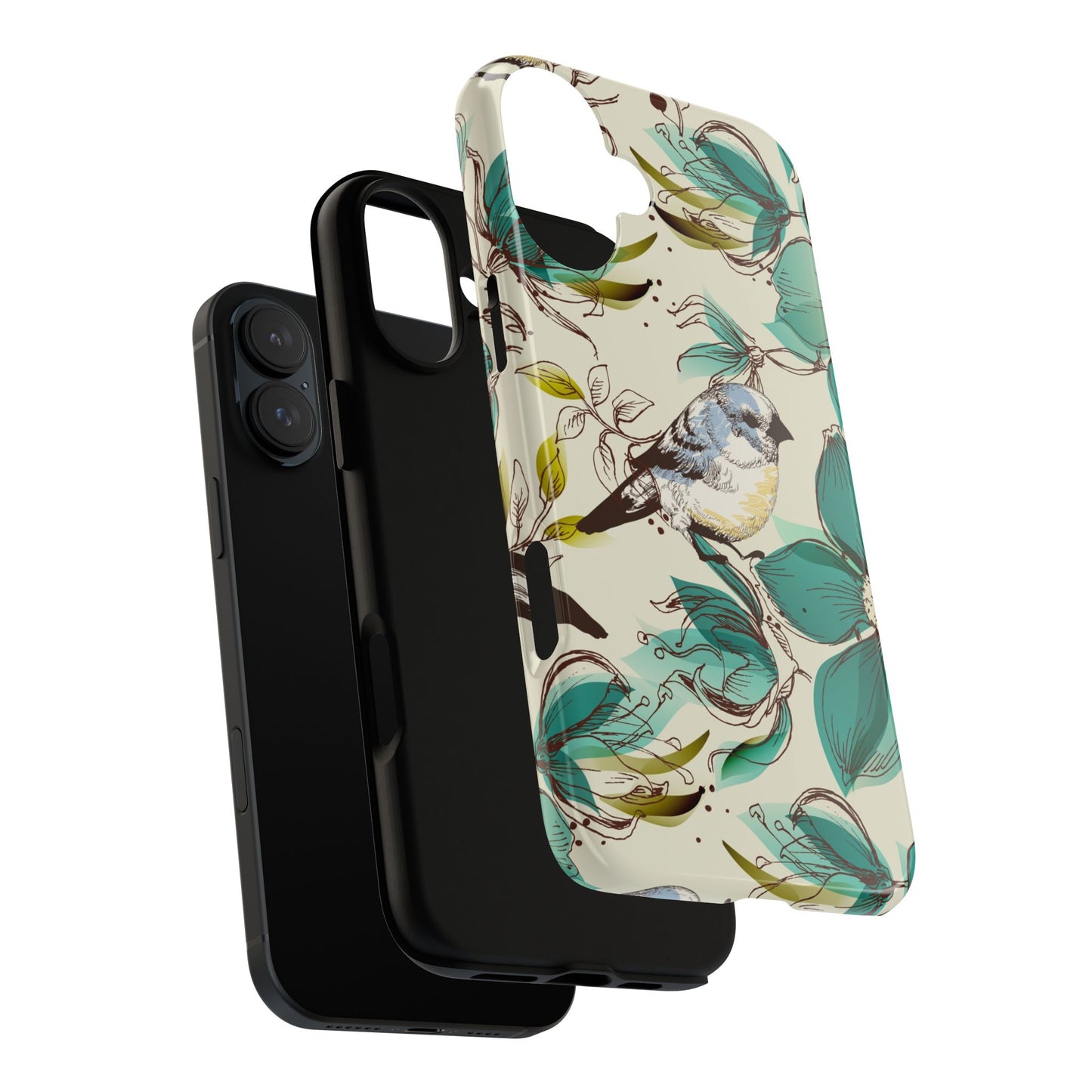 Floral Bird Phone Case - Tough Cases for Nature Lovers