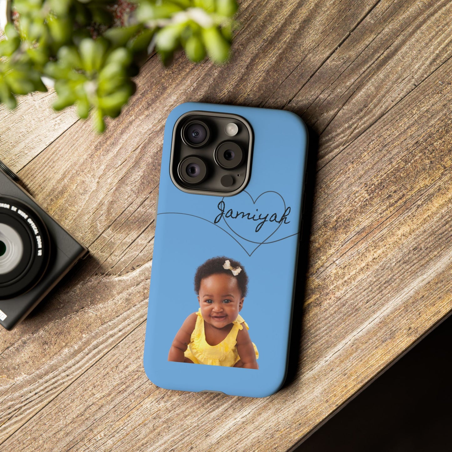 Personalized Tough Case with Heart Design - Custom Phone Cover for Kids