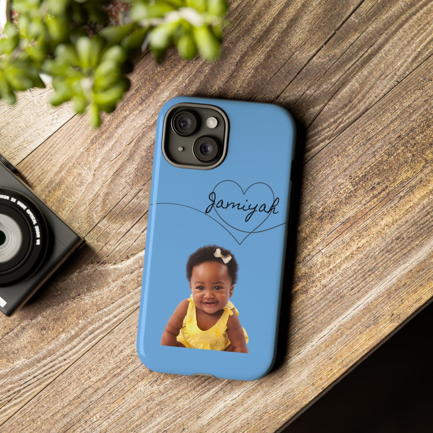 Personalized Tough Case with Heart Design - Custom Phone Cover for Kids