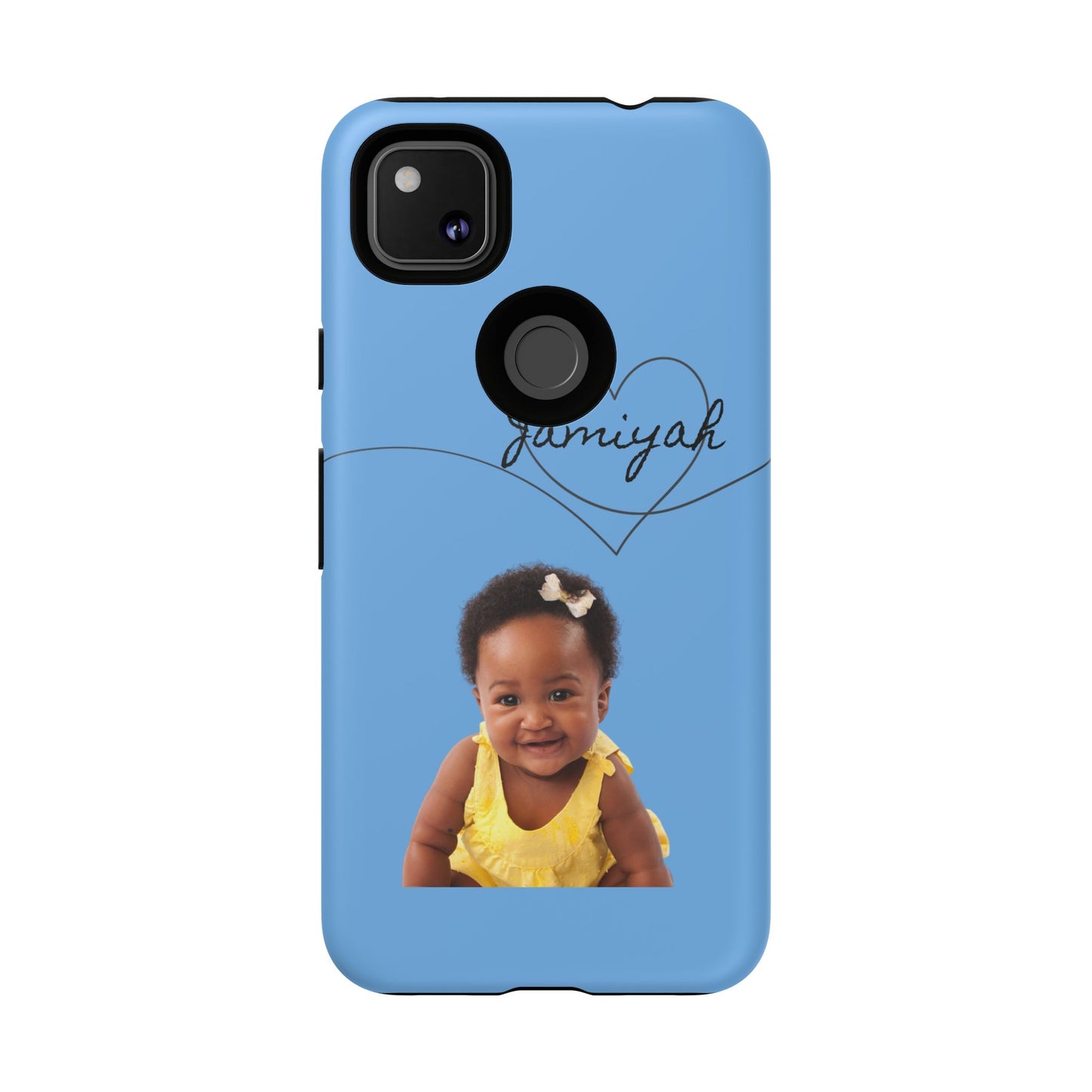 Personalized Tough Case with Heart Design - Custom Phone Cover for Kids