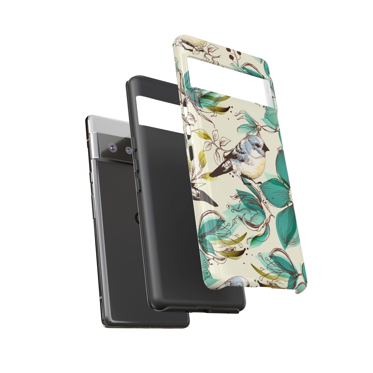 Floral Bird Phone Case - Tough Cases for Nature Lovers