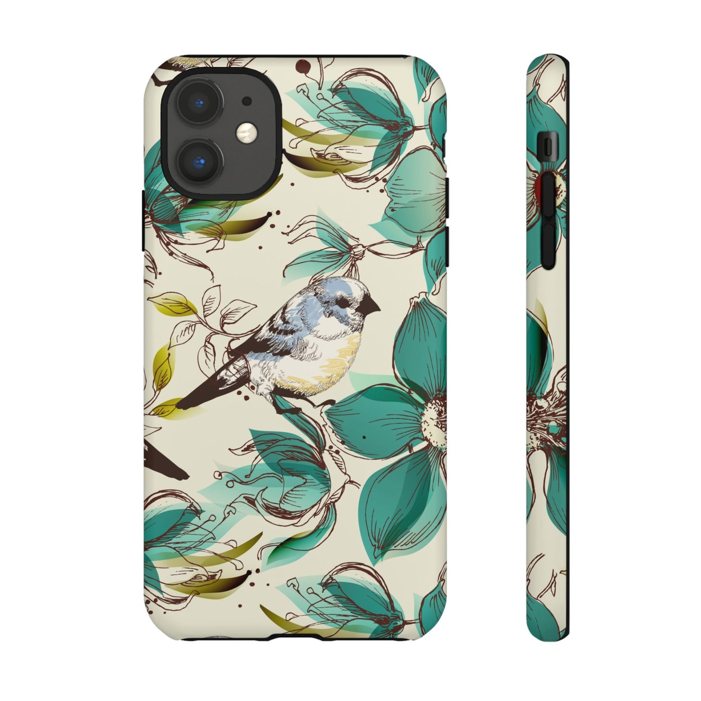 Floral Bird Phone Case - Tough Cases for Nature Lovers