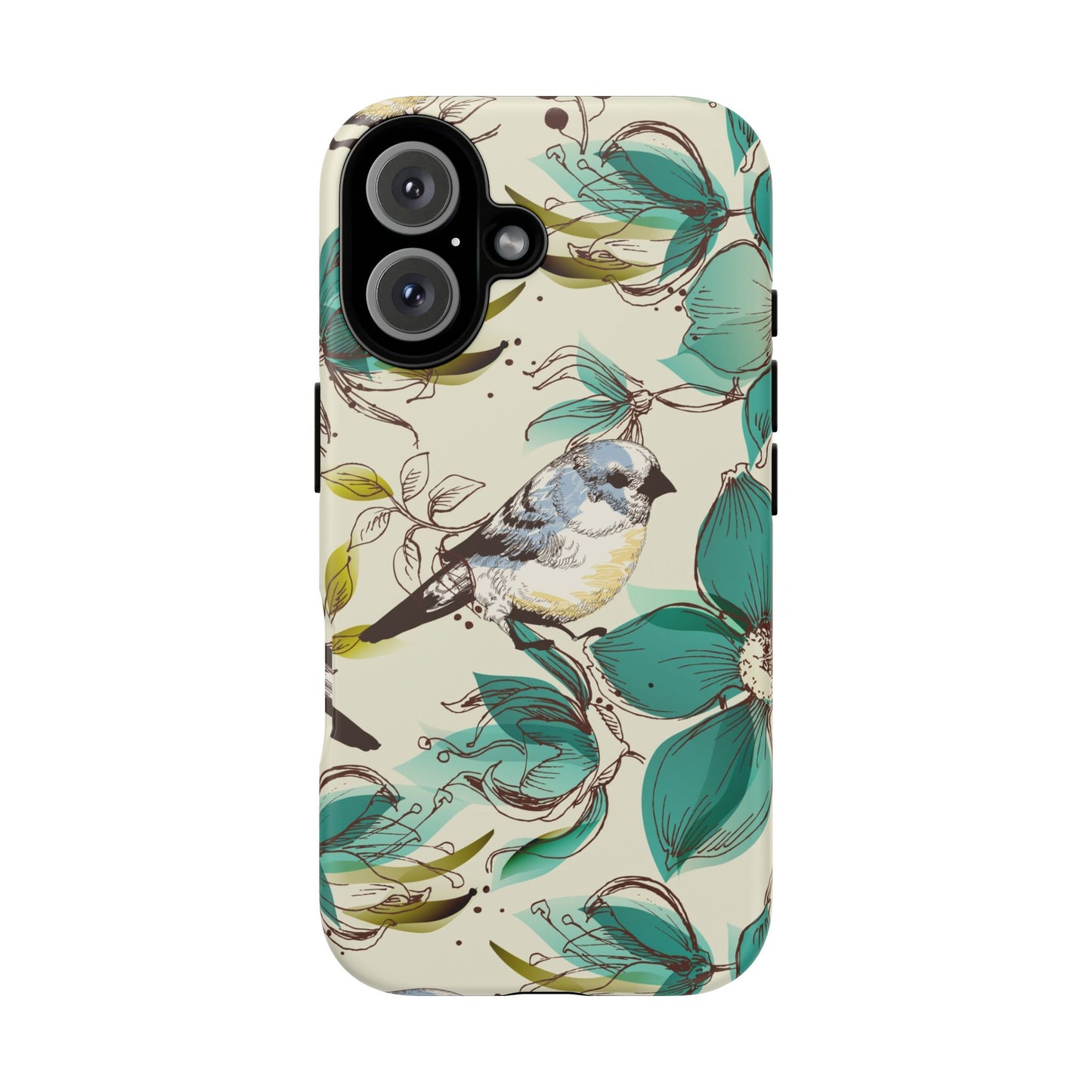 Floral Bird Phone Case - Tough Cases for Nature Lovers