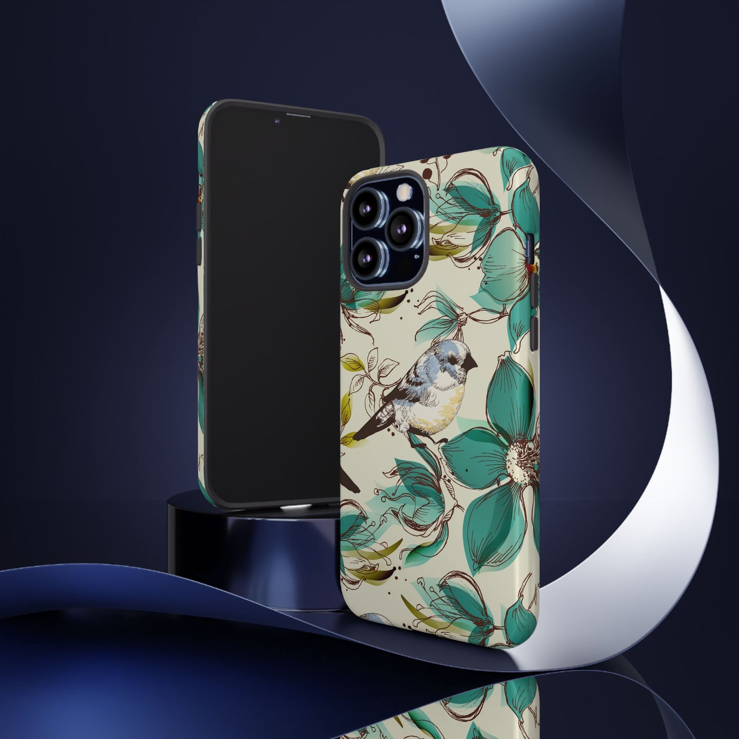 Floral Bird Phone Case - Tough Cases for Nature Lovers