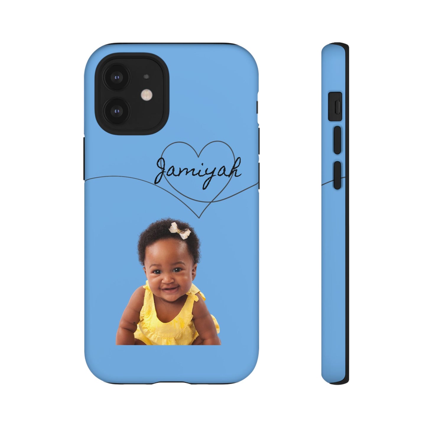 Personalized Tough Case with Heart Design - Custom Phone Cover for Kids