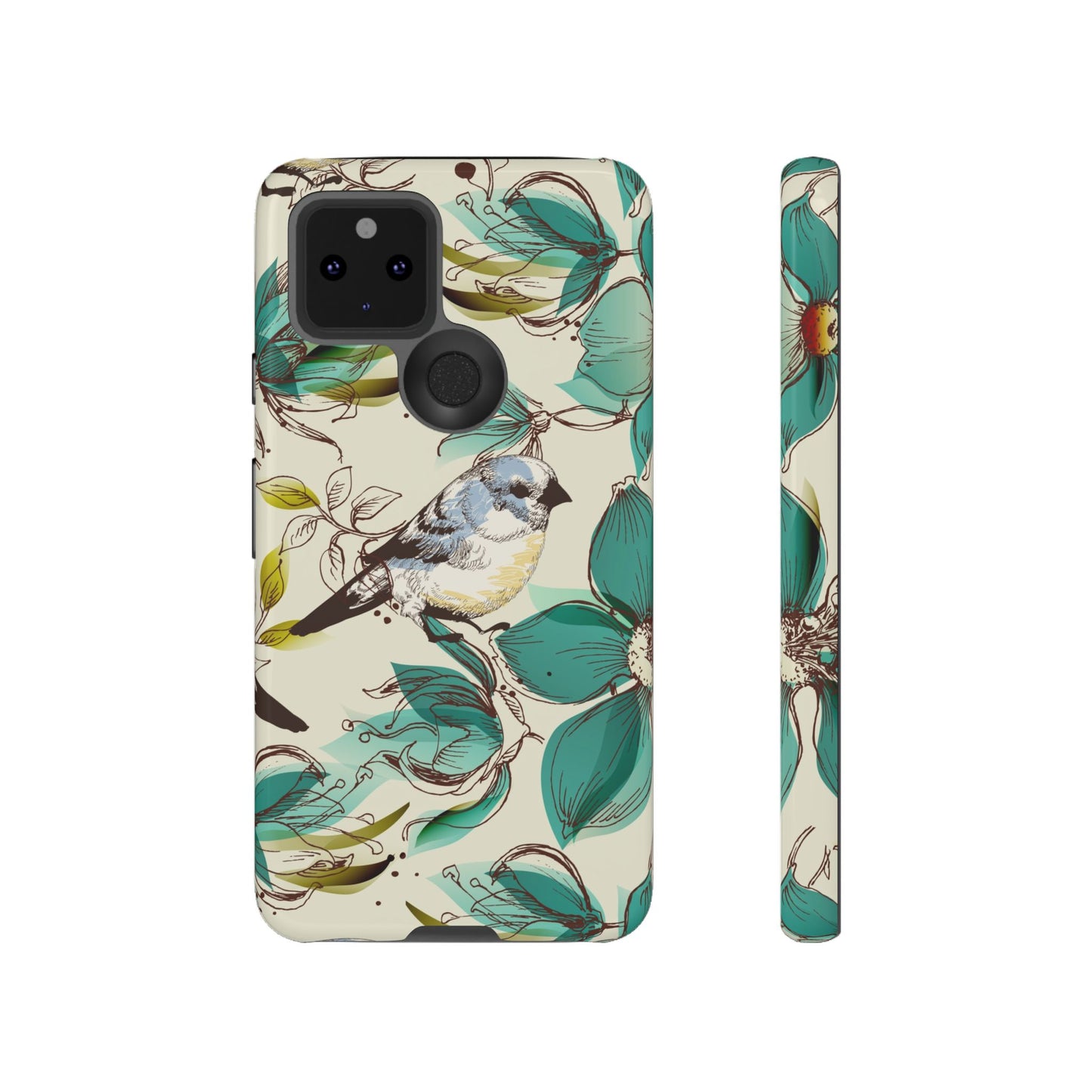 Floral Bird Phone Case - Tough Cases for Nature Lovers