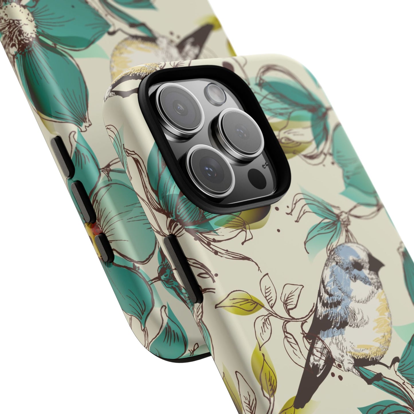 Floral Bird Phone Case - Tough Cases for Nature Lovers