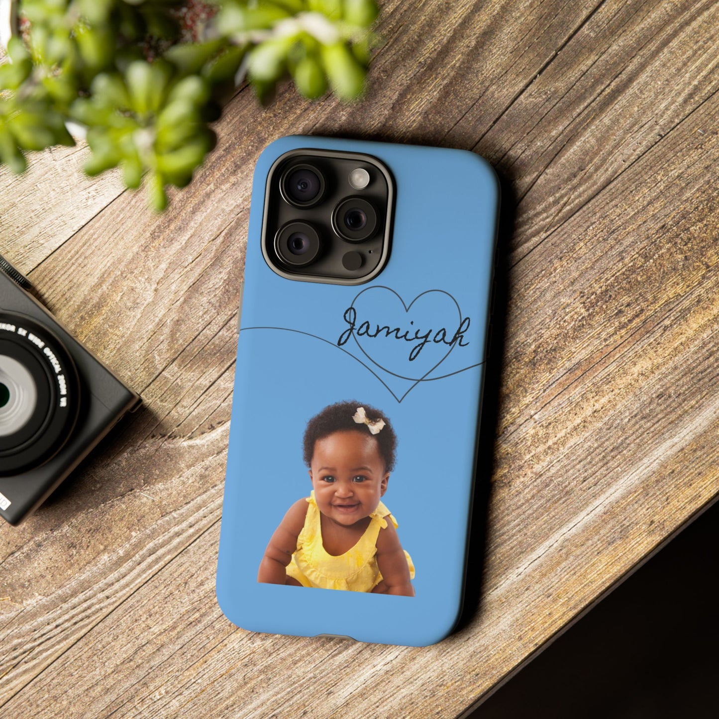 Personalized Tough Case with Heart Design - Custom Phone Cover for Kids