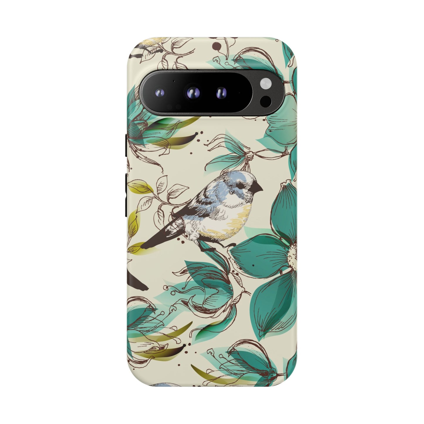 Floral Bird Phone Case - Tough Cases for Nature Lovers