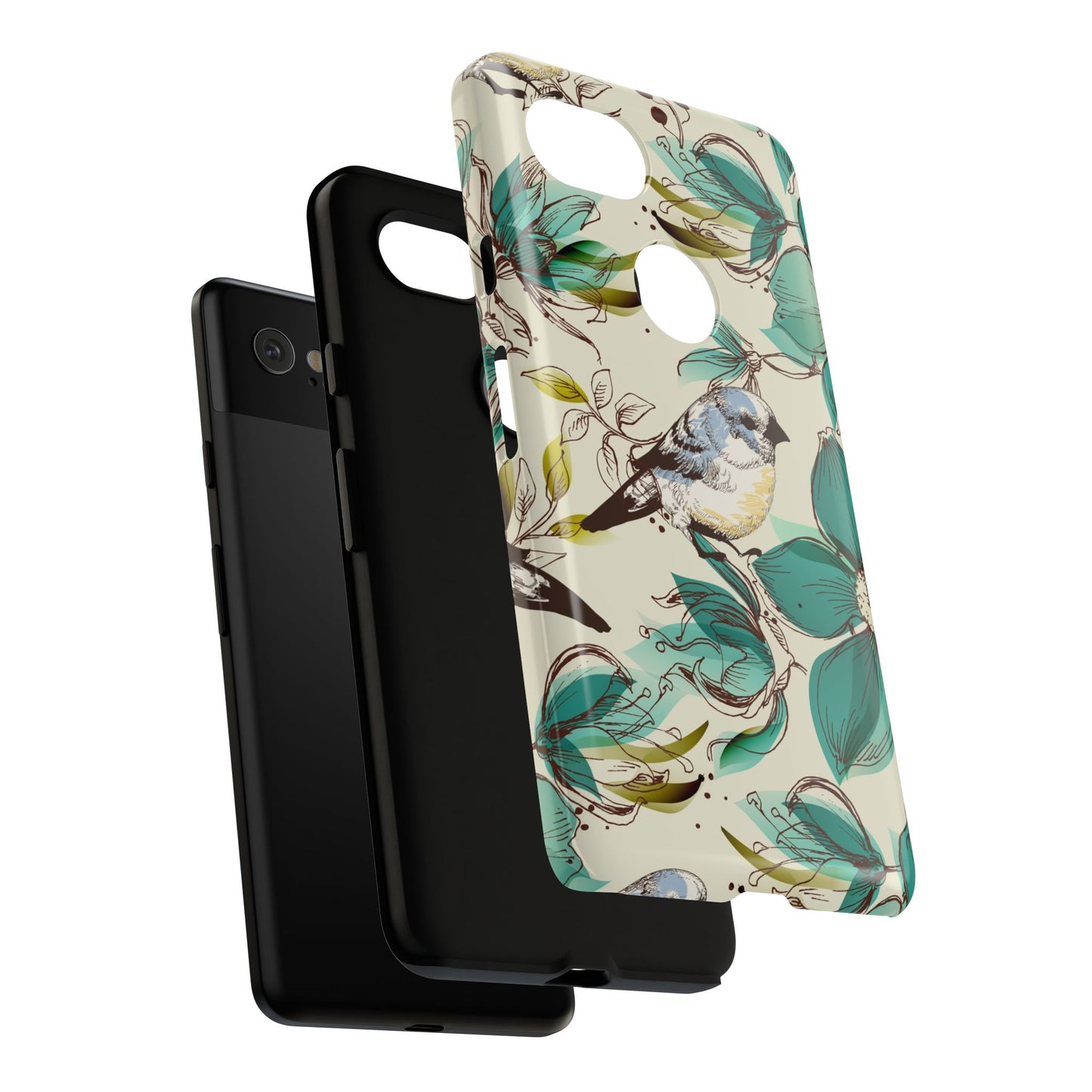 Floral Bird Phone Case - Tough Cases for Nature Lovers