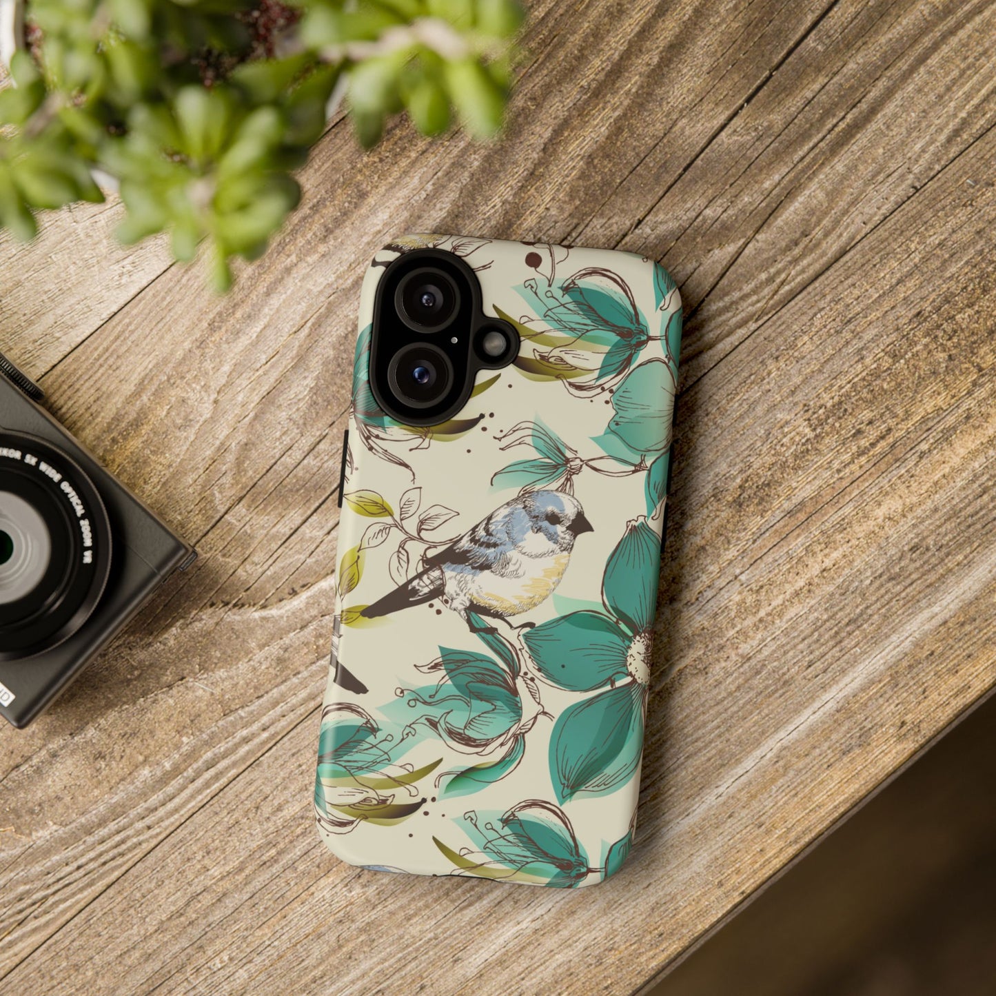 Floral Bird Phone Case - Tough Cases for Nature Lovers