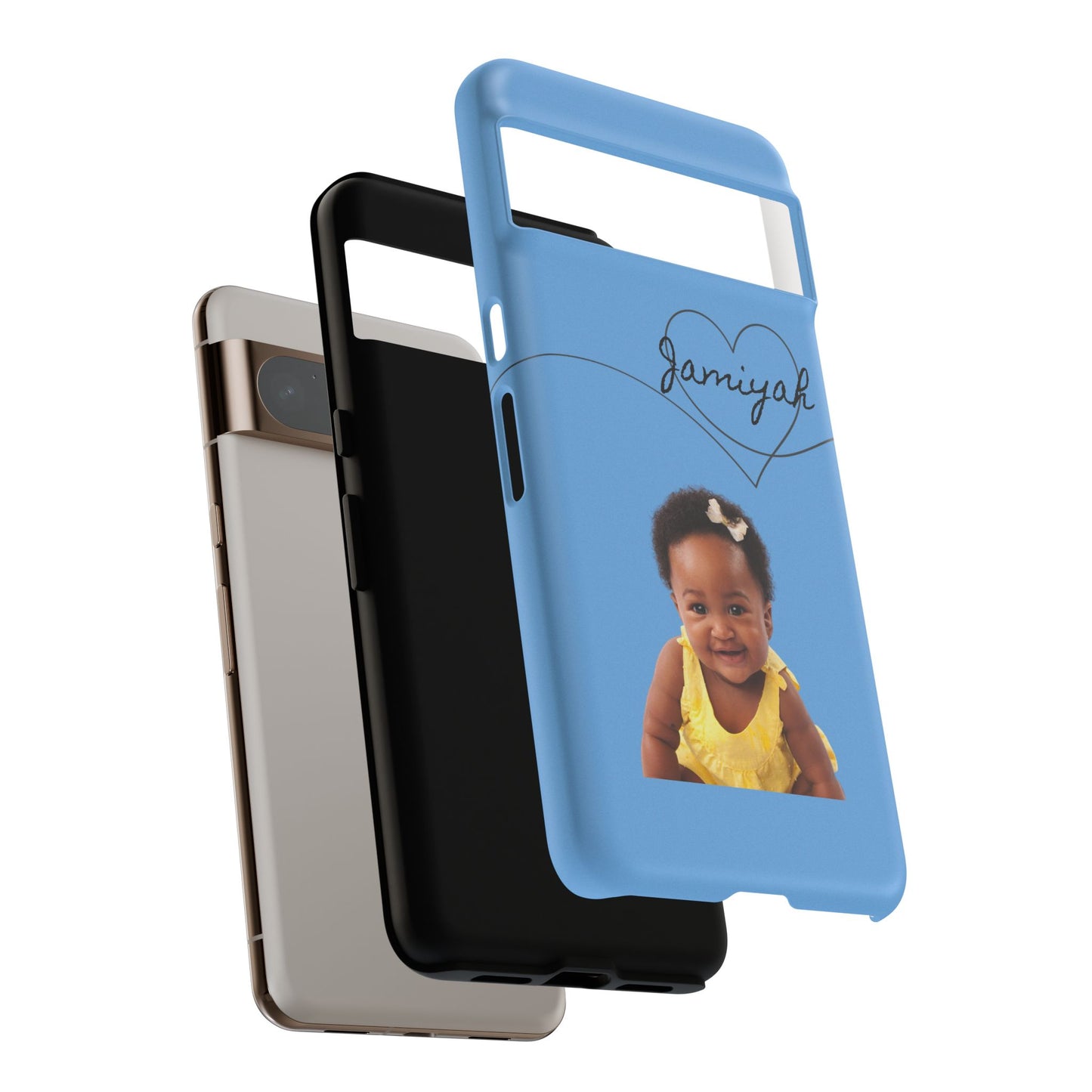 Personalized Tough Case with Heart Design - Custom Phone Cover for Kids