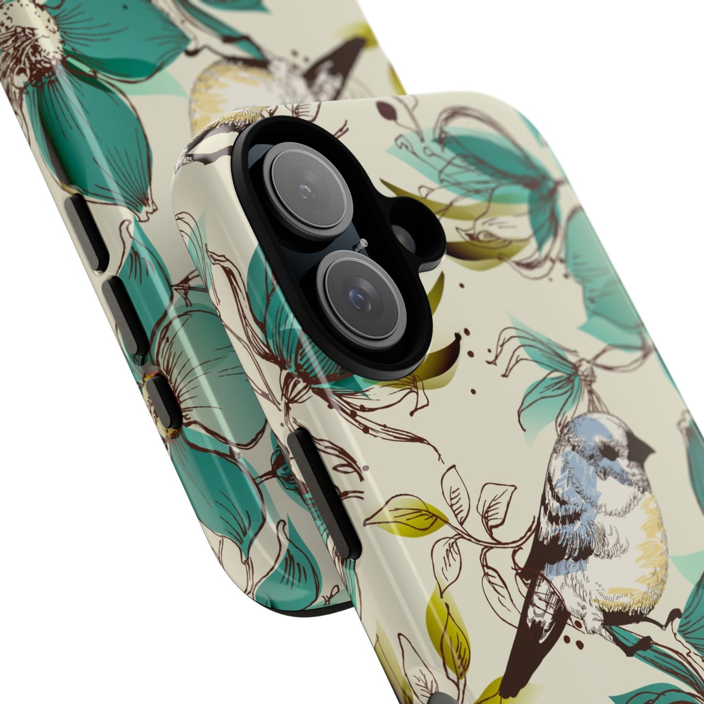 Floral Bird Phone Case - Tough Cases for Nature Lovers