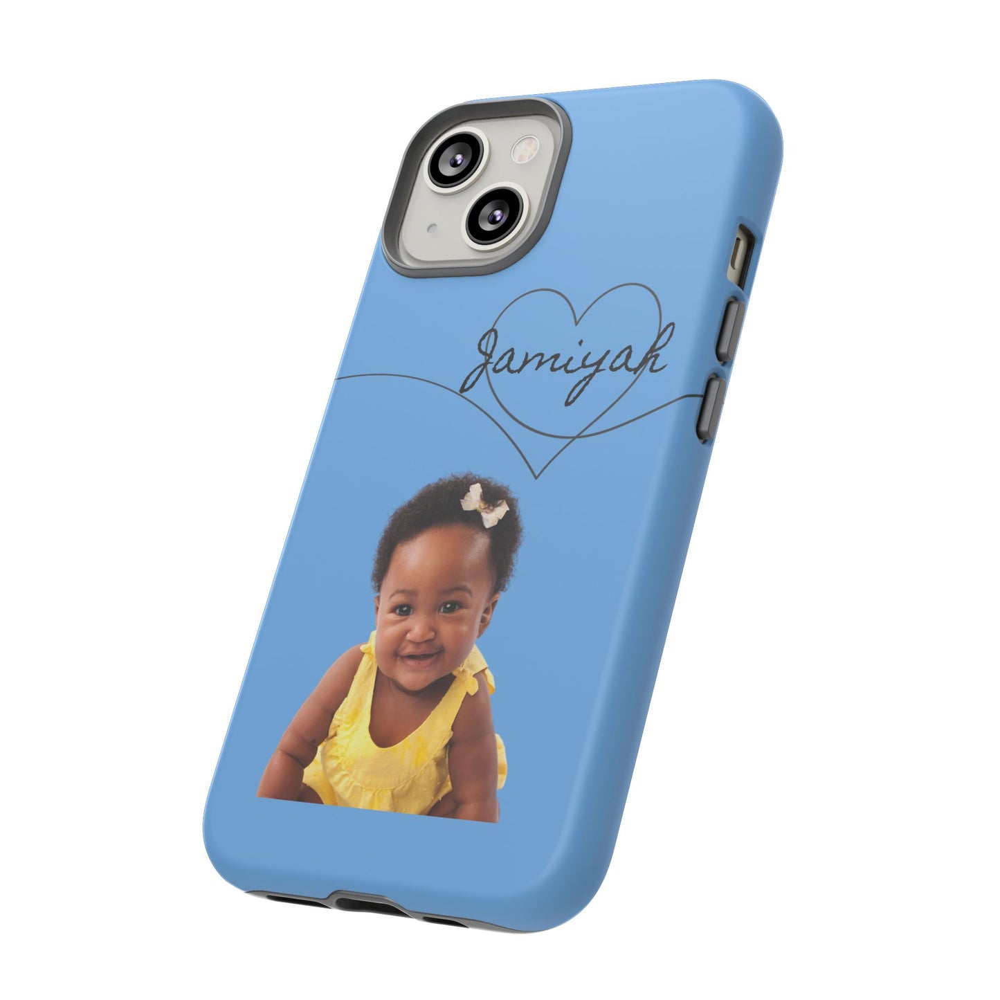 Personalized Tough Case with Heart Design - Custom Phone Cover for Kids