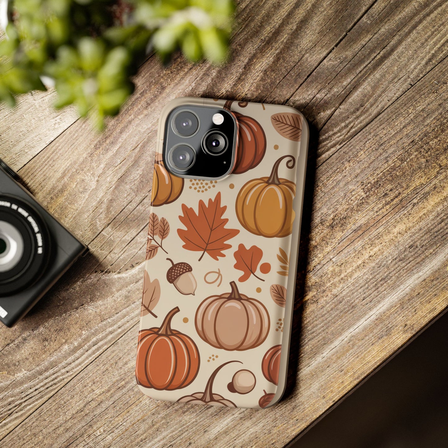 Autumn Pumpkin Phone Case, Fall Slim Phone Cover, Thanksgiving Gift, Cute Fall Phone Case, Seasonal Phone Accessory