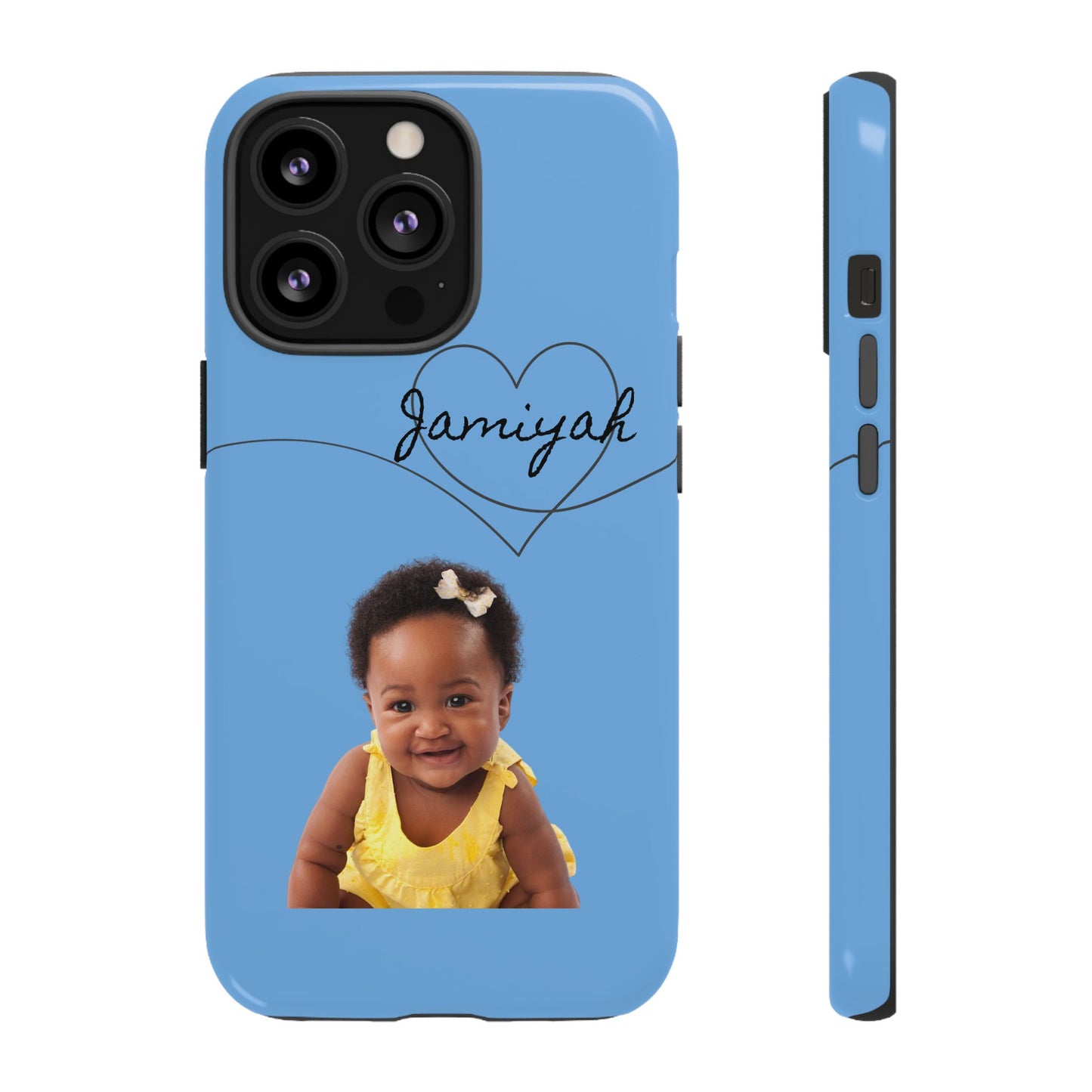 Personalized Tough Case with Heart Design - Custom Phone Cover for Kids