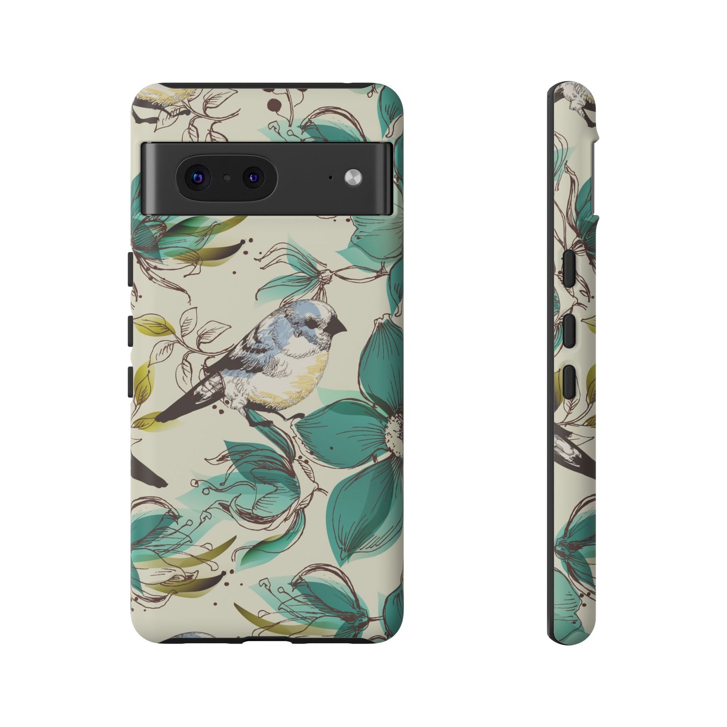 Floral Bird Phone Case - Tough Cases for Nature Lovers