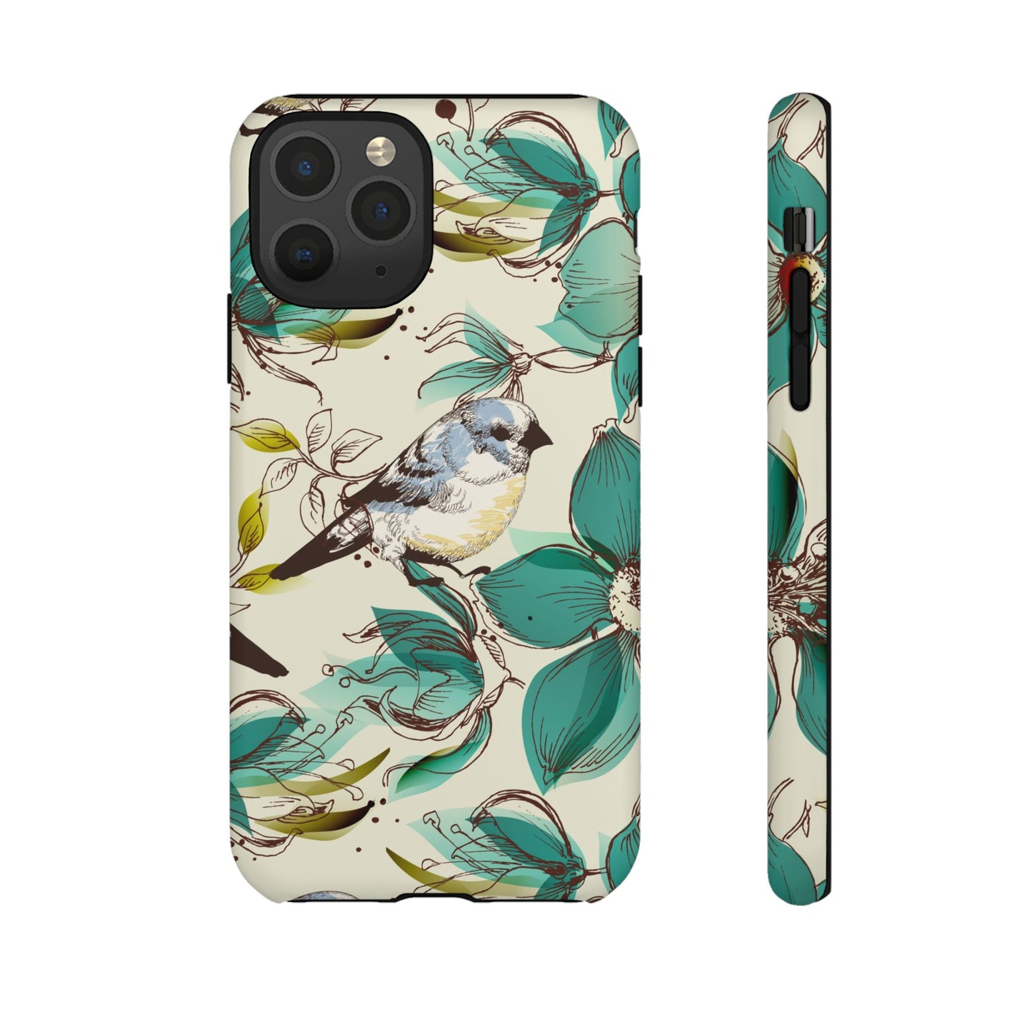 Floral Bird Phone Case - Tough Cases for Nature Lovers