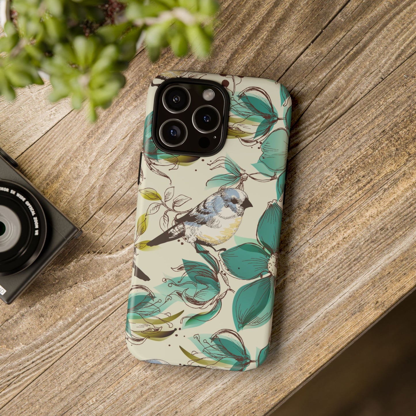 Floral Bird Phone Case - Tough Cases for Nature Lovers