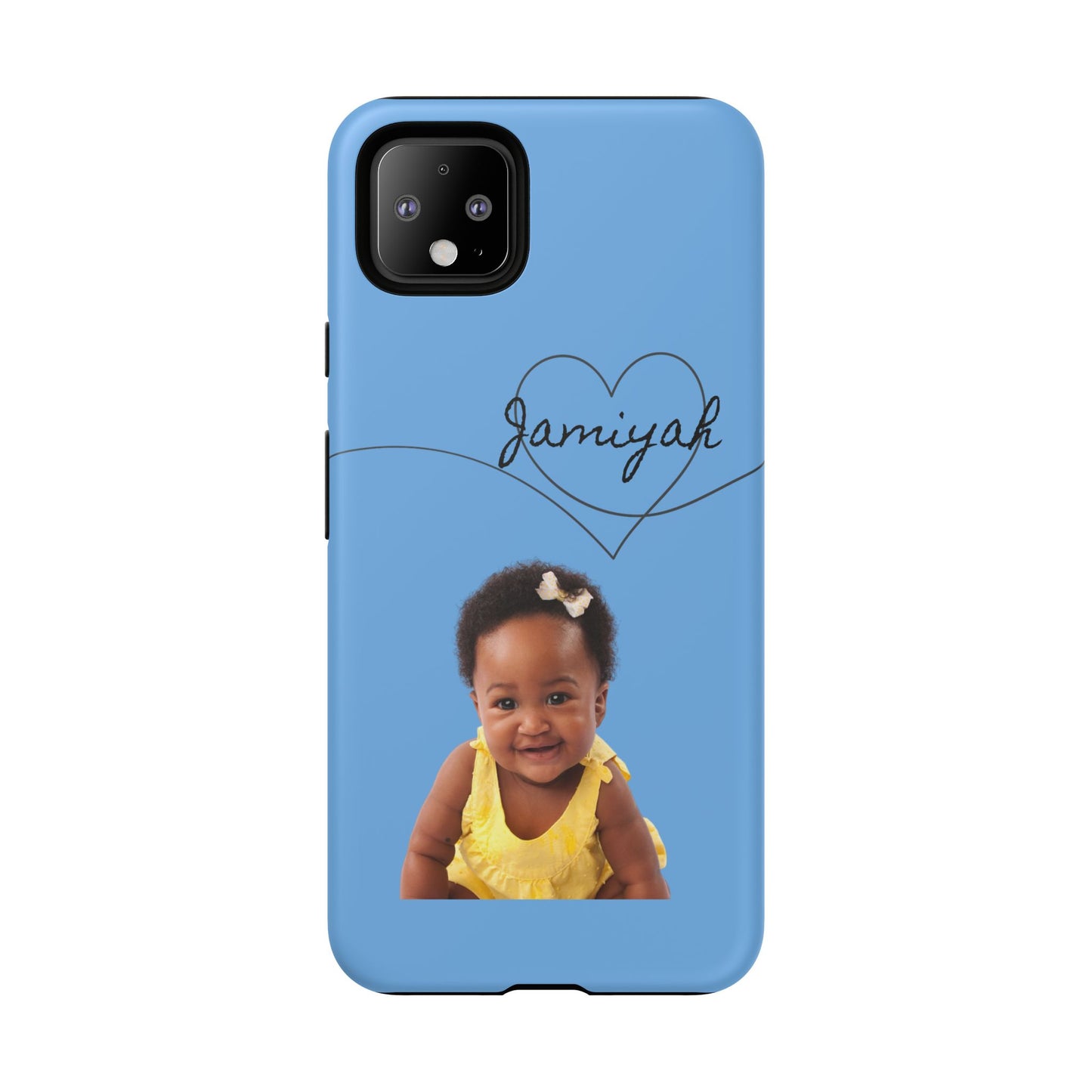 Personalized Tough Case with Heart Design - Custom Phone Cover for Kids