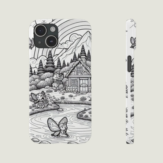 Enchanted Forest Slim Phone Case - Whimsical Nature Design for Nature Lovers